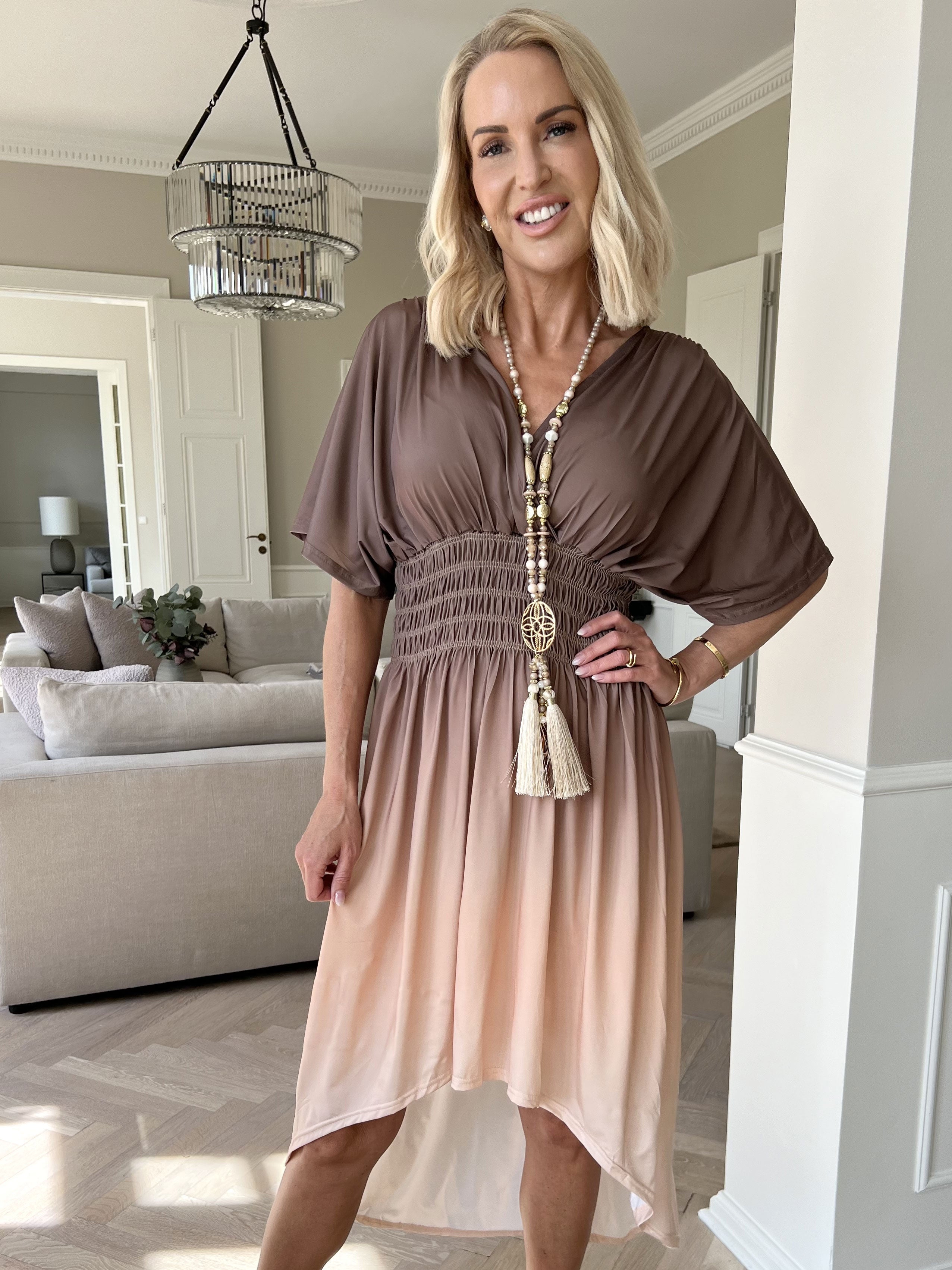 Pams Fade High-low - Stretchig flerfärgad klänning