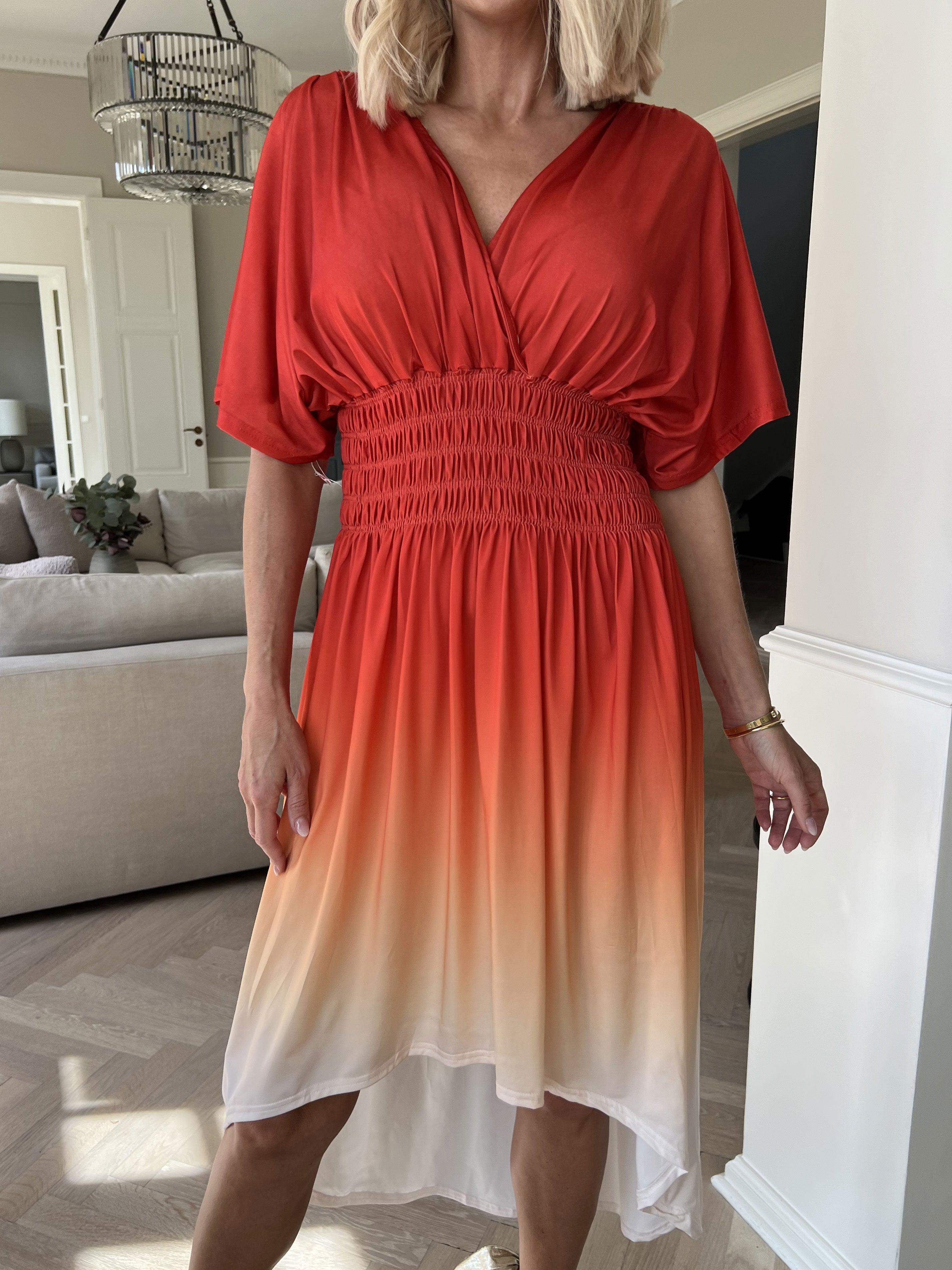 Pams Fade High-low - Stretchig flerfärgad klänning