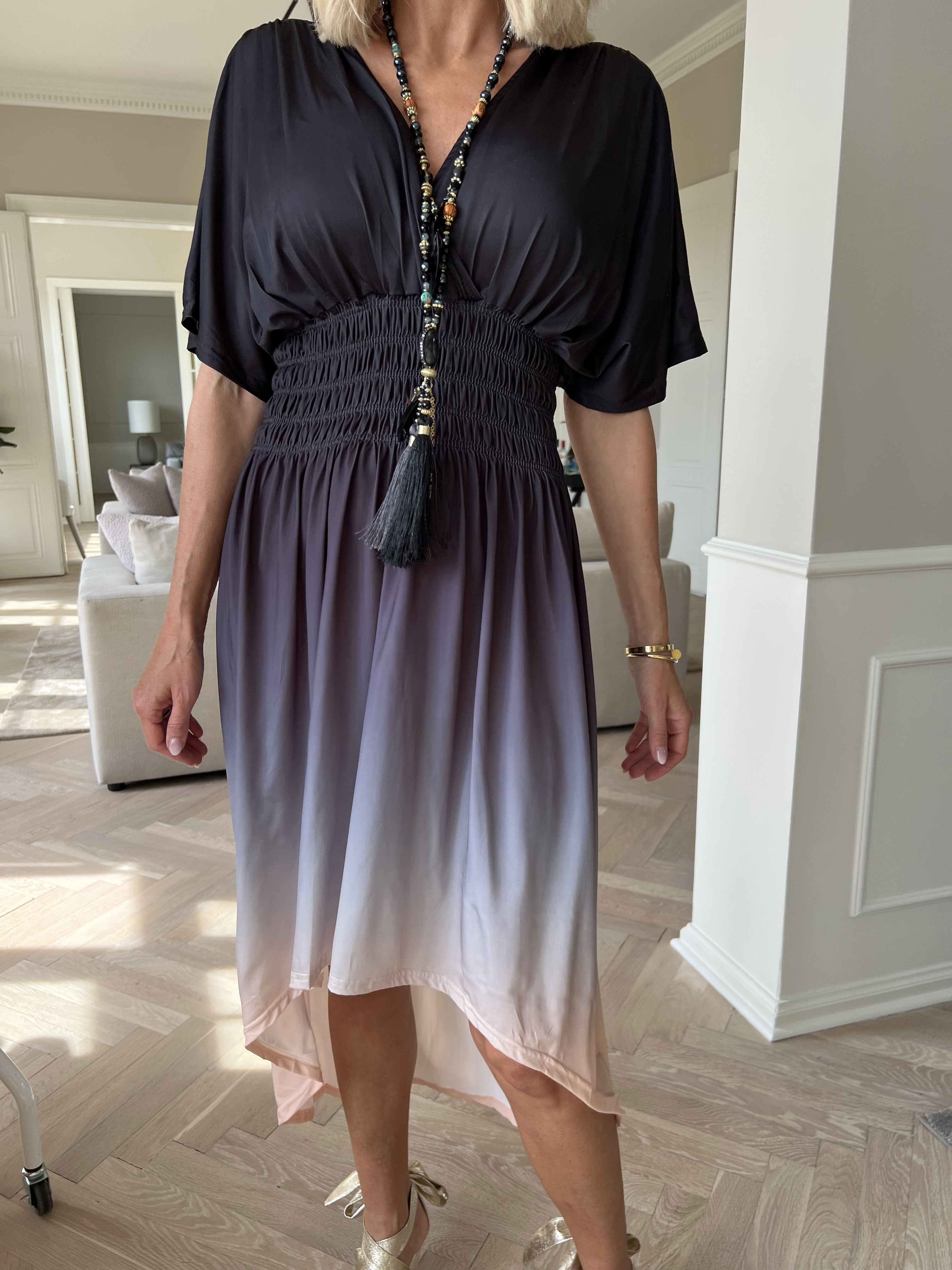 Pams Fade High-low - Stretchig flerfärgad klänning