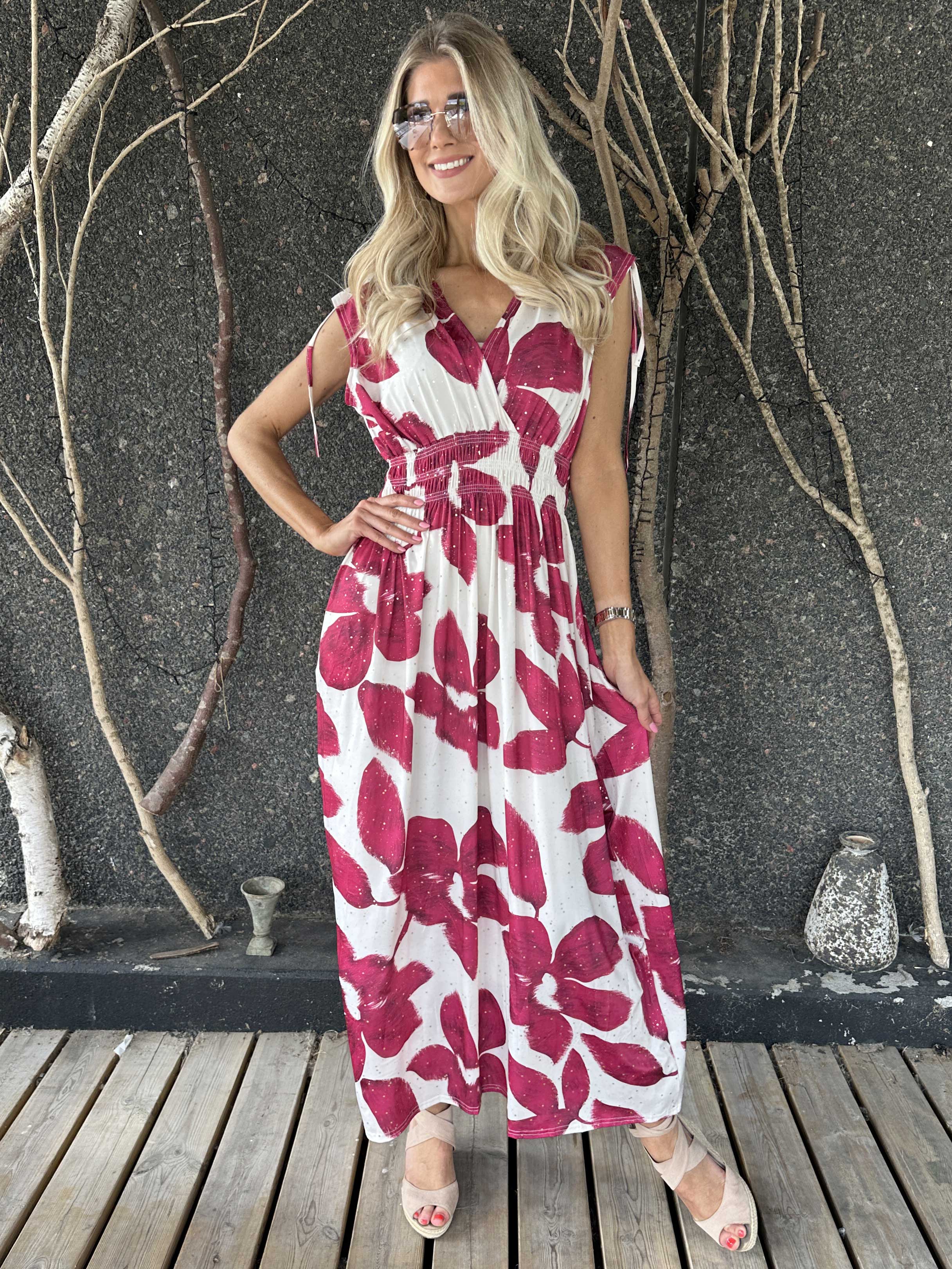 Pams Art Flower Sleeveless - Lång elastisk klänning med stora blomstermotiv