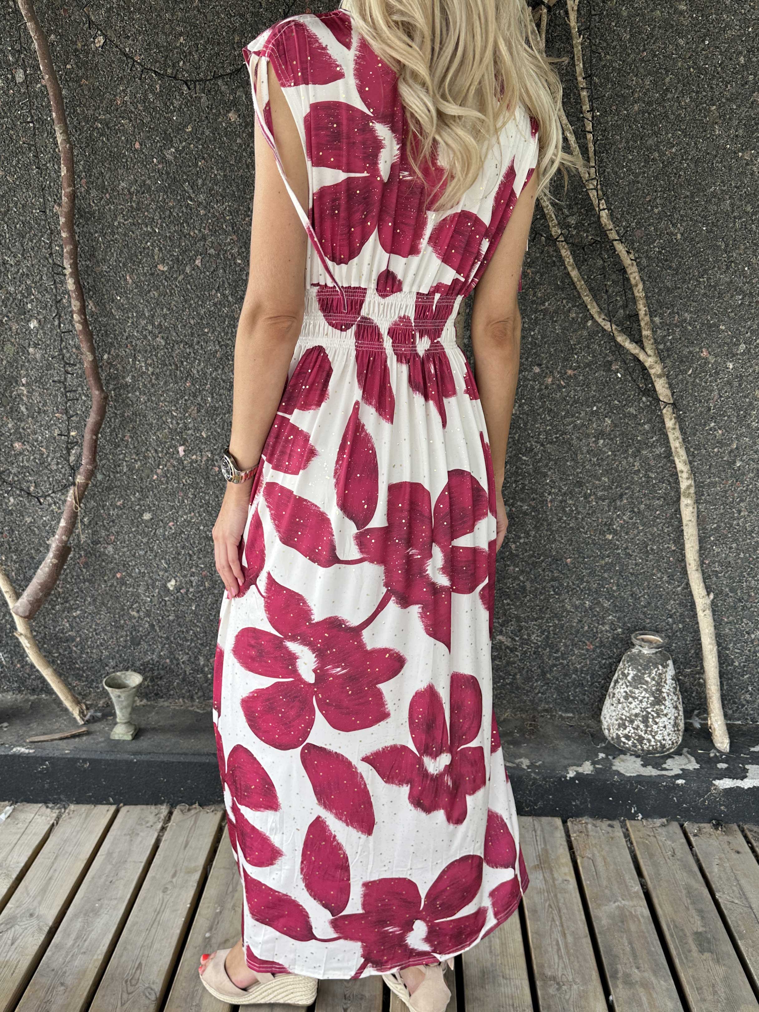 Pams Art Flower Sleeveless - Lång elastisk klänning med stora blomstermotiv