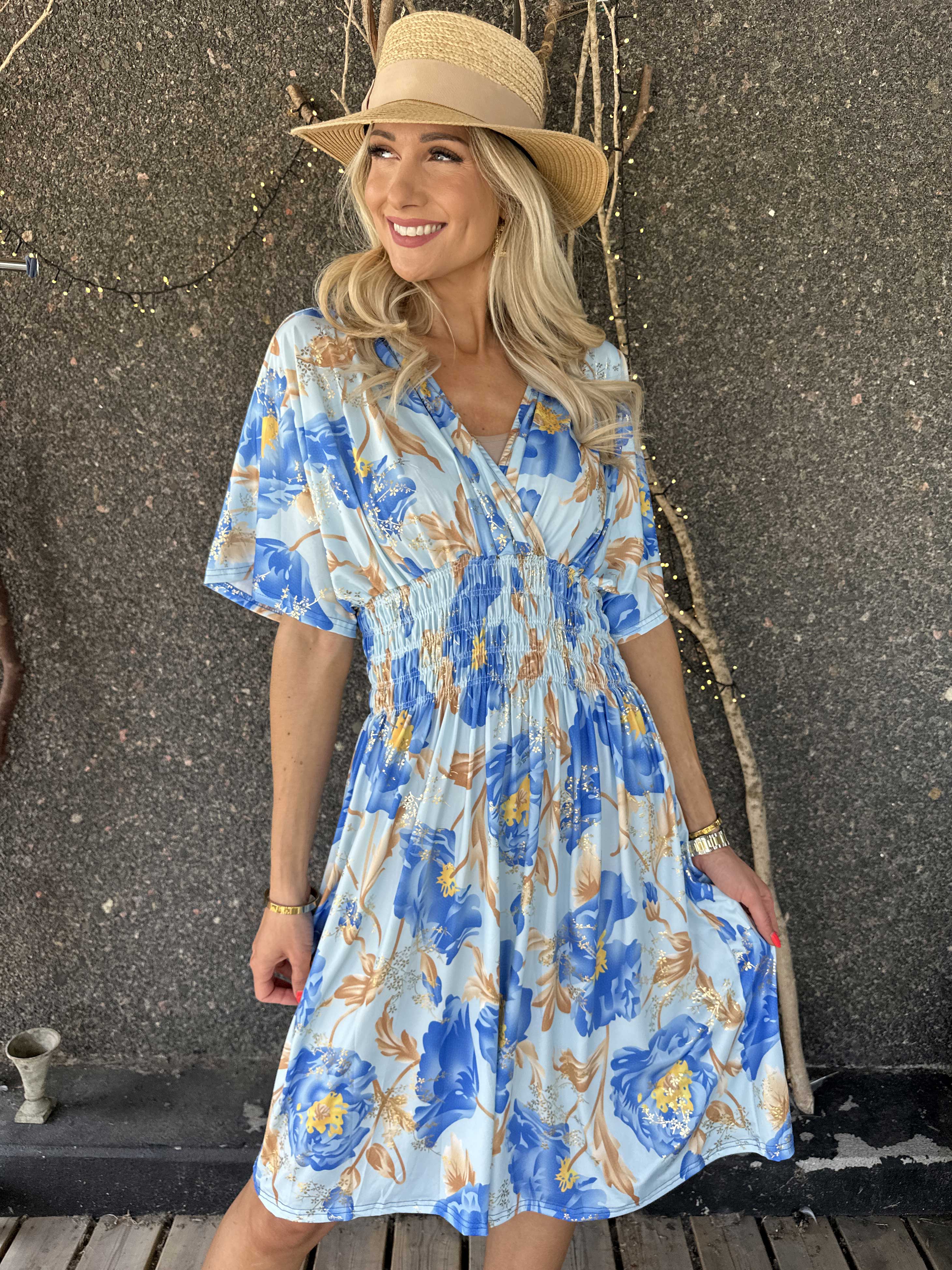 Pams Botanic Short - Stretchig blommig klänning