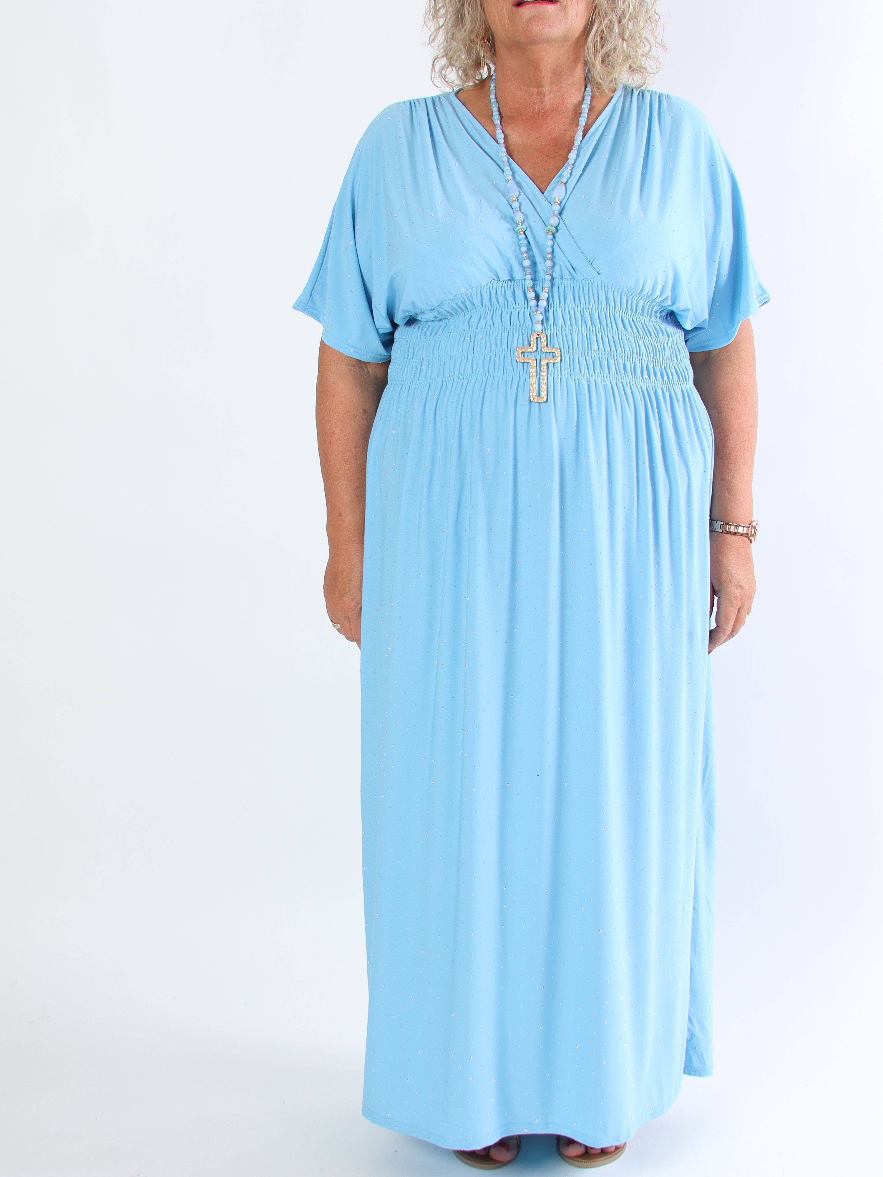 Pams Crystal - Lång stretchklänning med strass