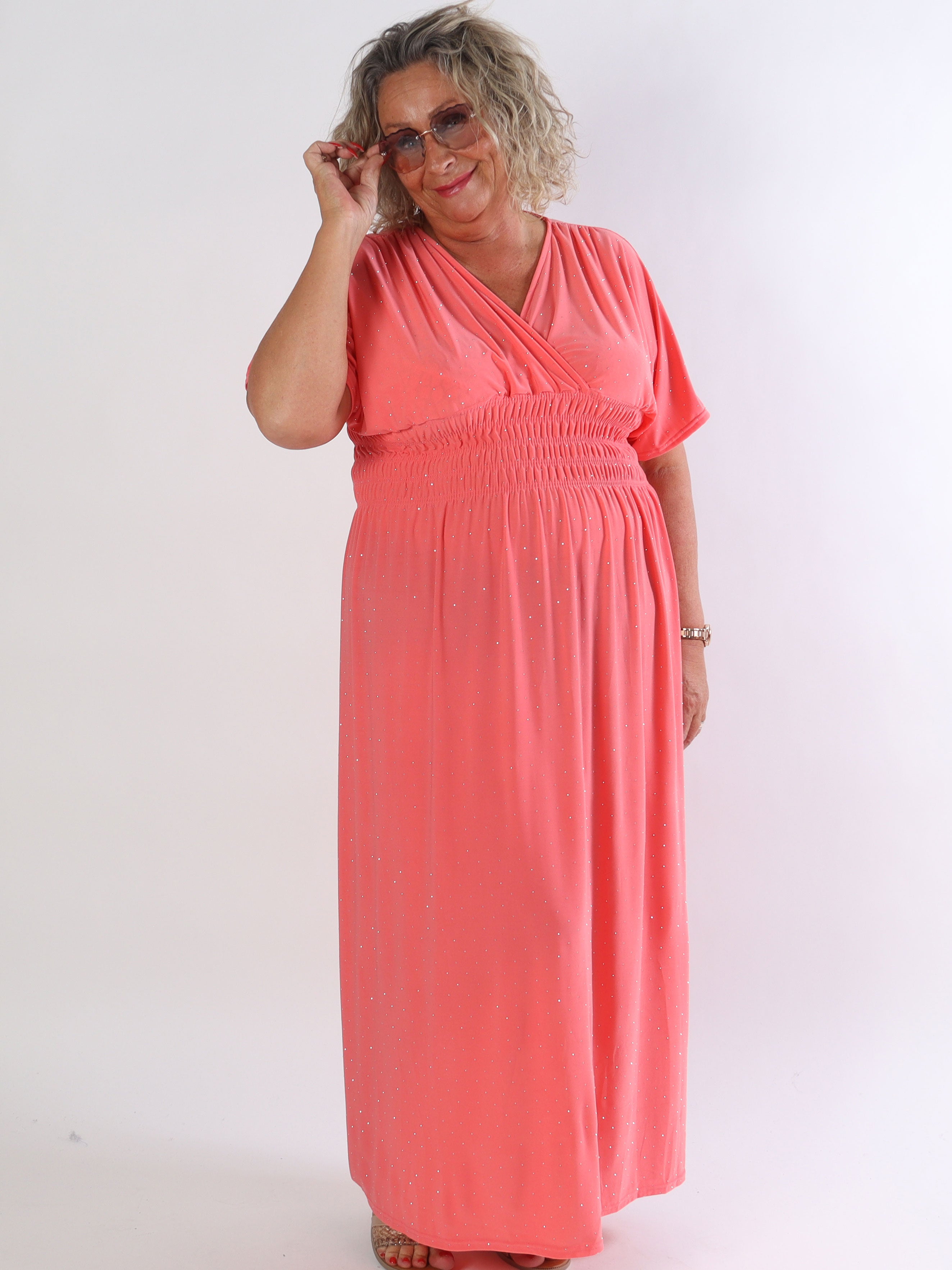 Pams Crystal - Lång stretchklänning med strass