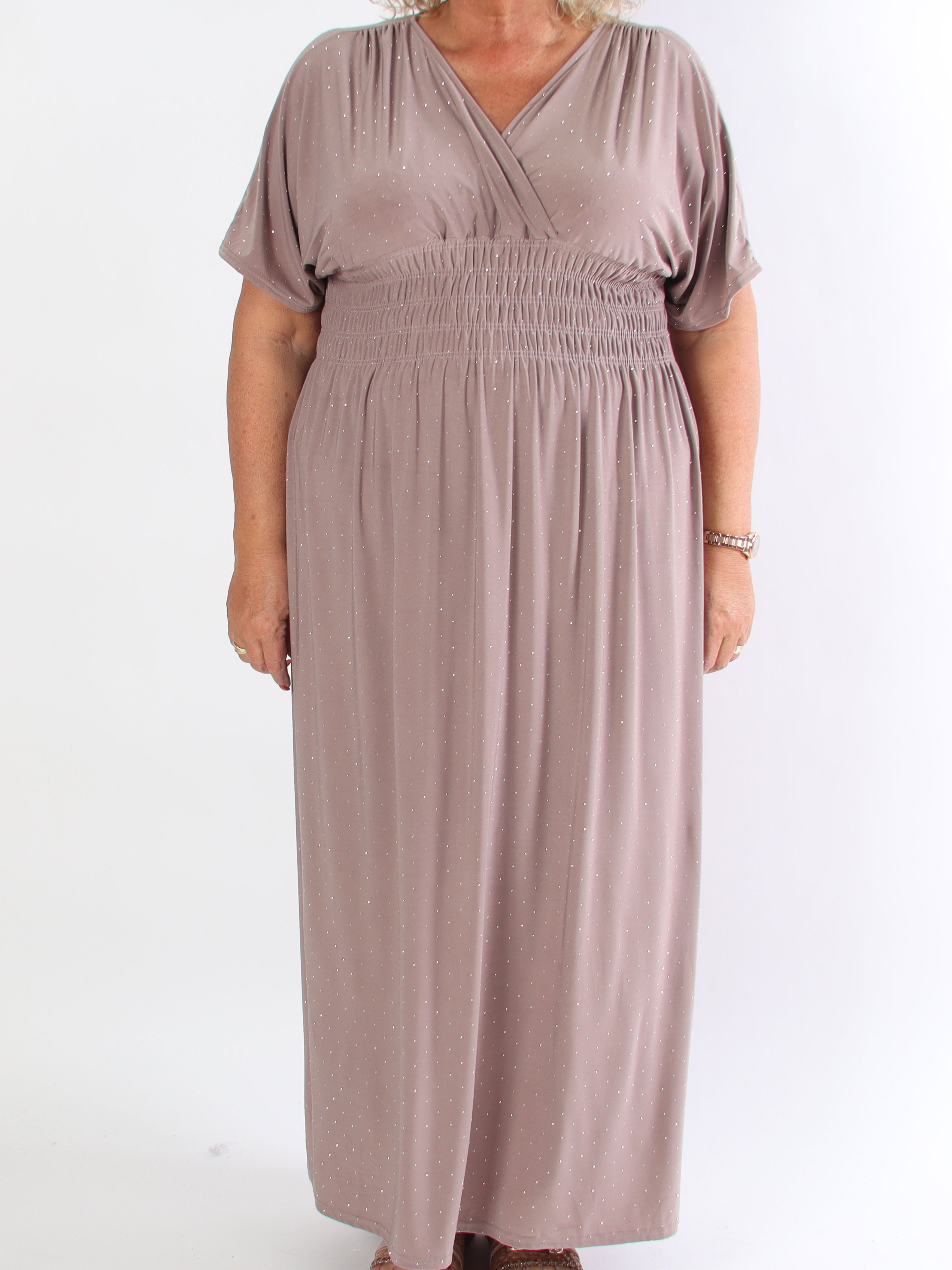 Pams Crystal - Lång stretchklänning med strass