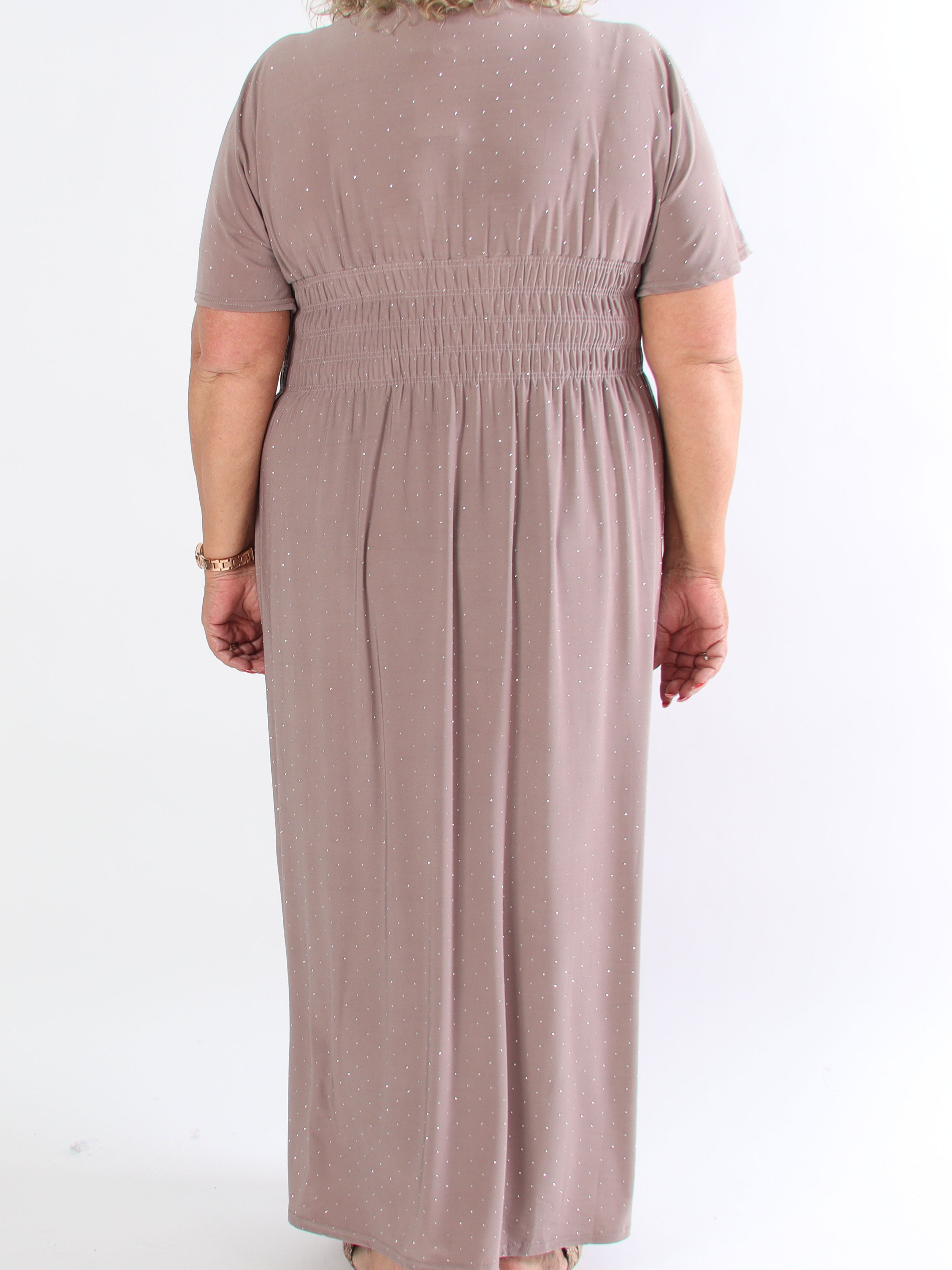 Pams Crystal - Lång stretchklänning med strass