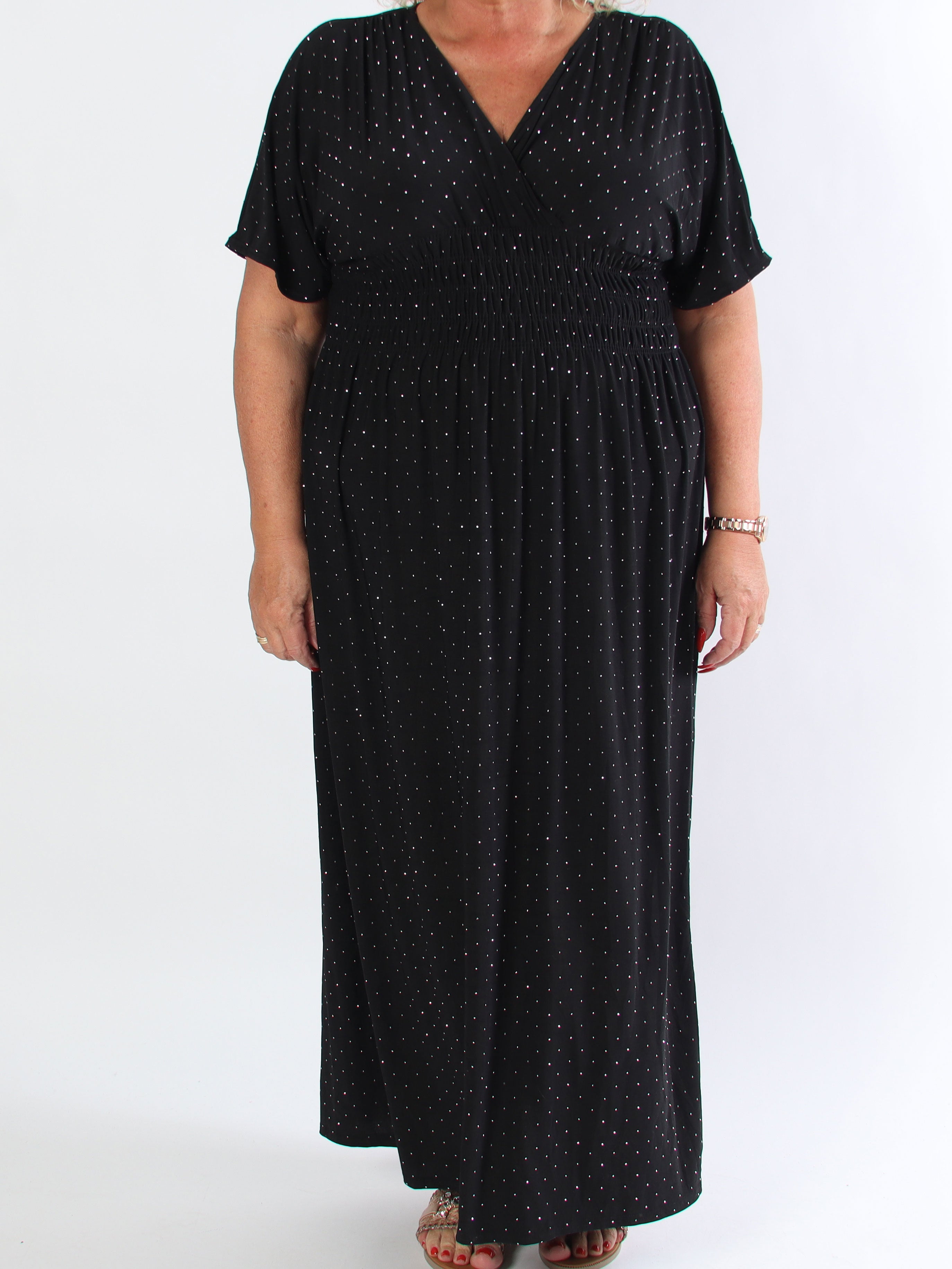 Pams Crystal - Lång stretchklänning med strass