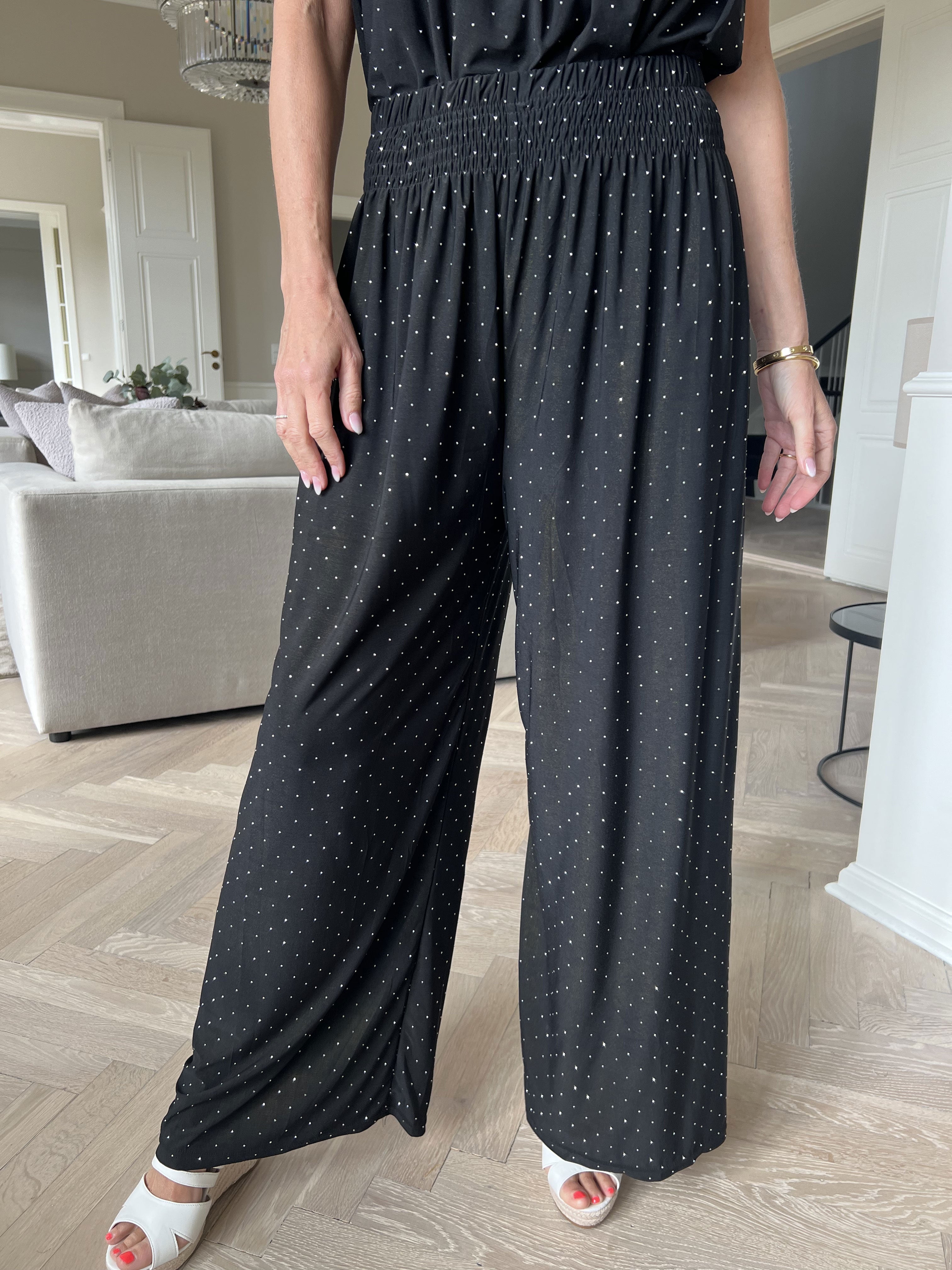 Pams Crystal Pants - Fina elastiska byxor pyntade med strass