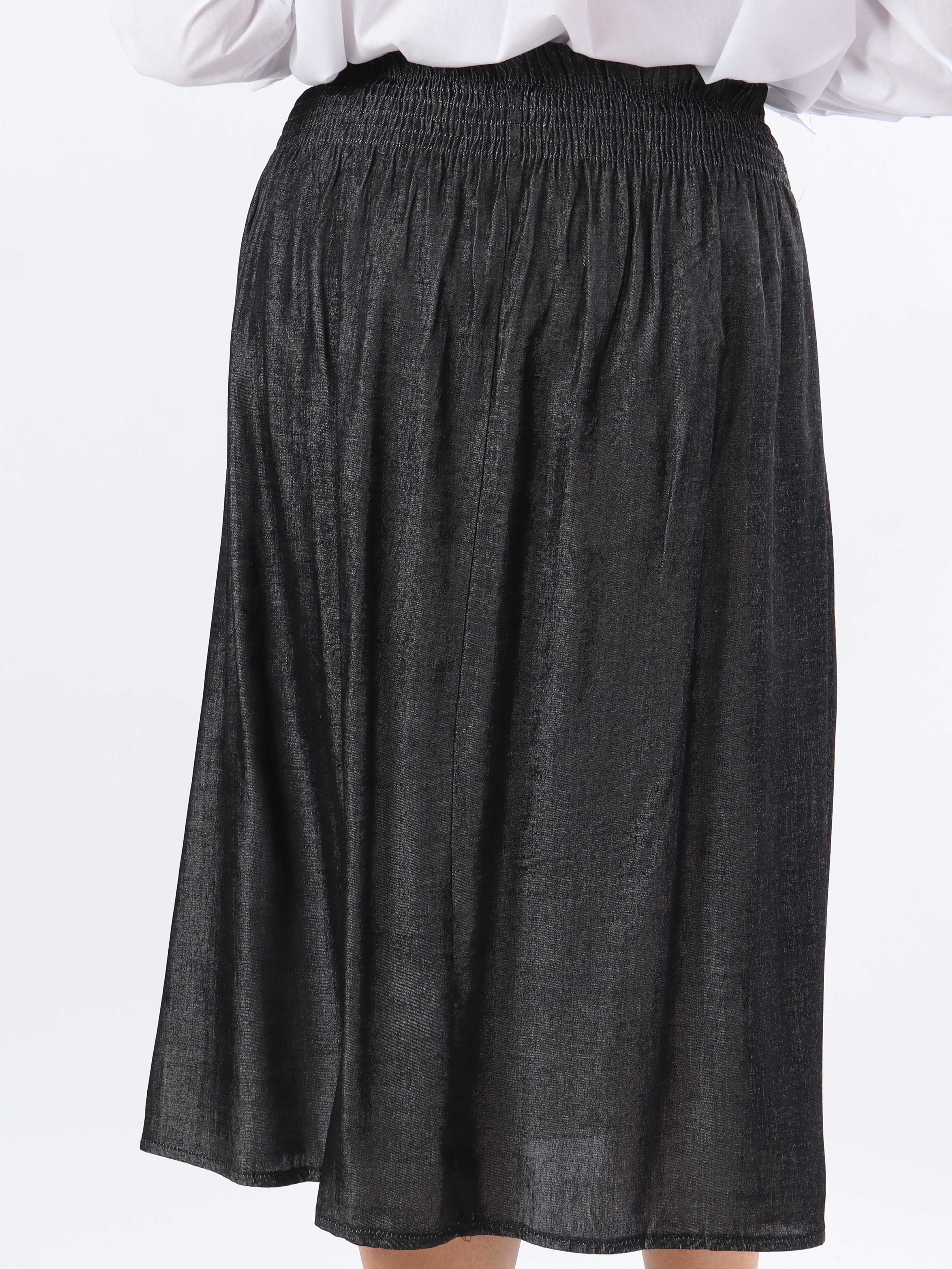 Pams Midi Denim Skirt - Plus size kjol med fickor