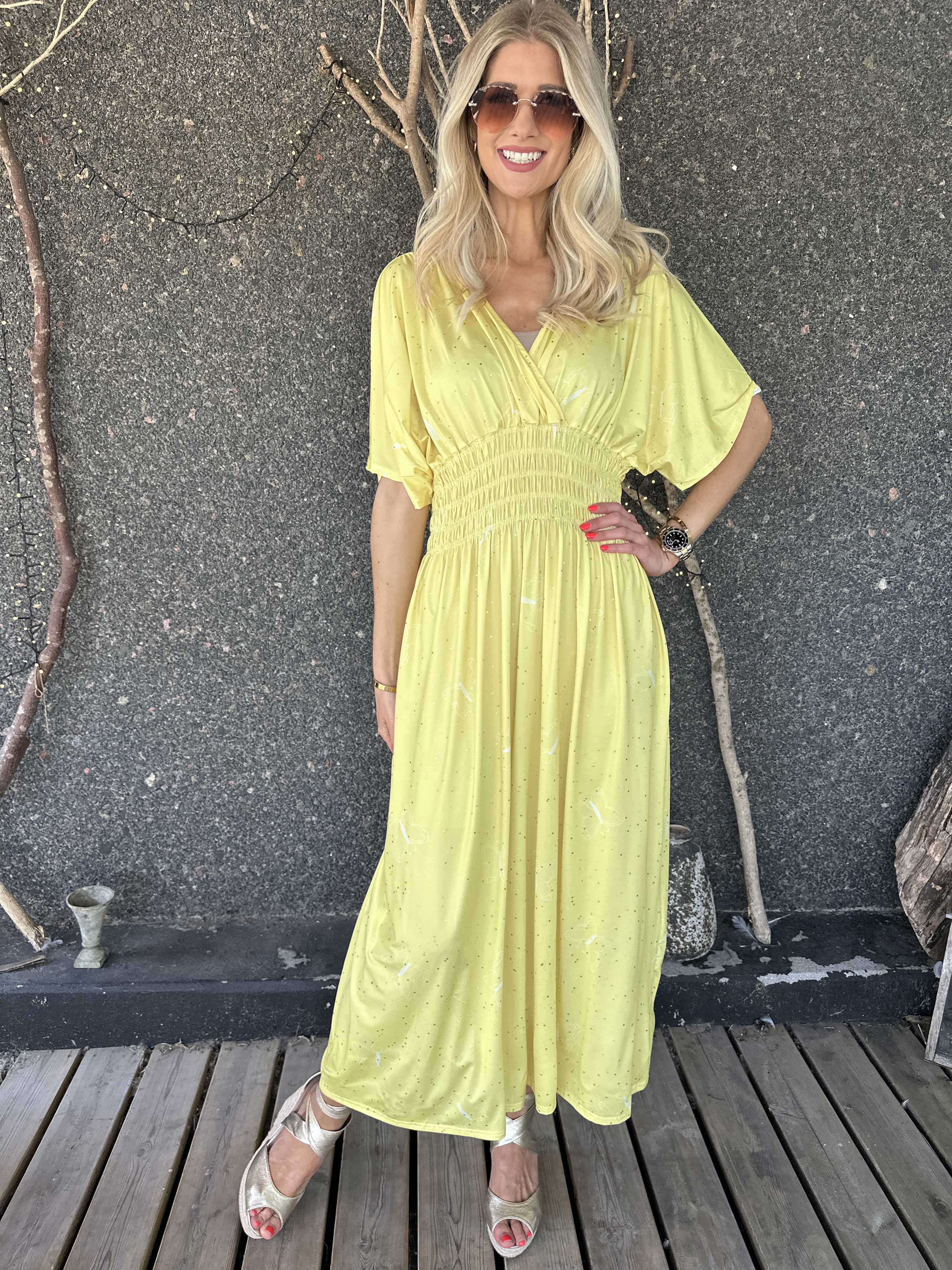 Pams Dust - Resårklänning med fjärilar och guldstoft