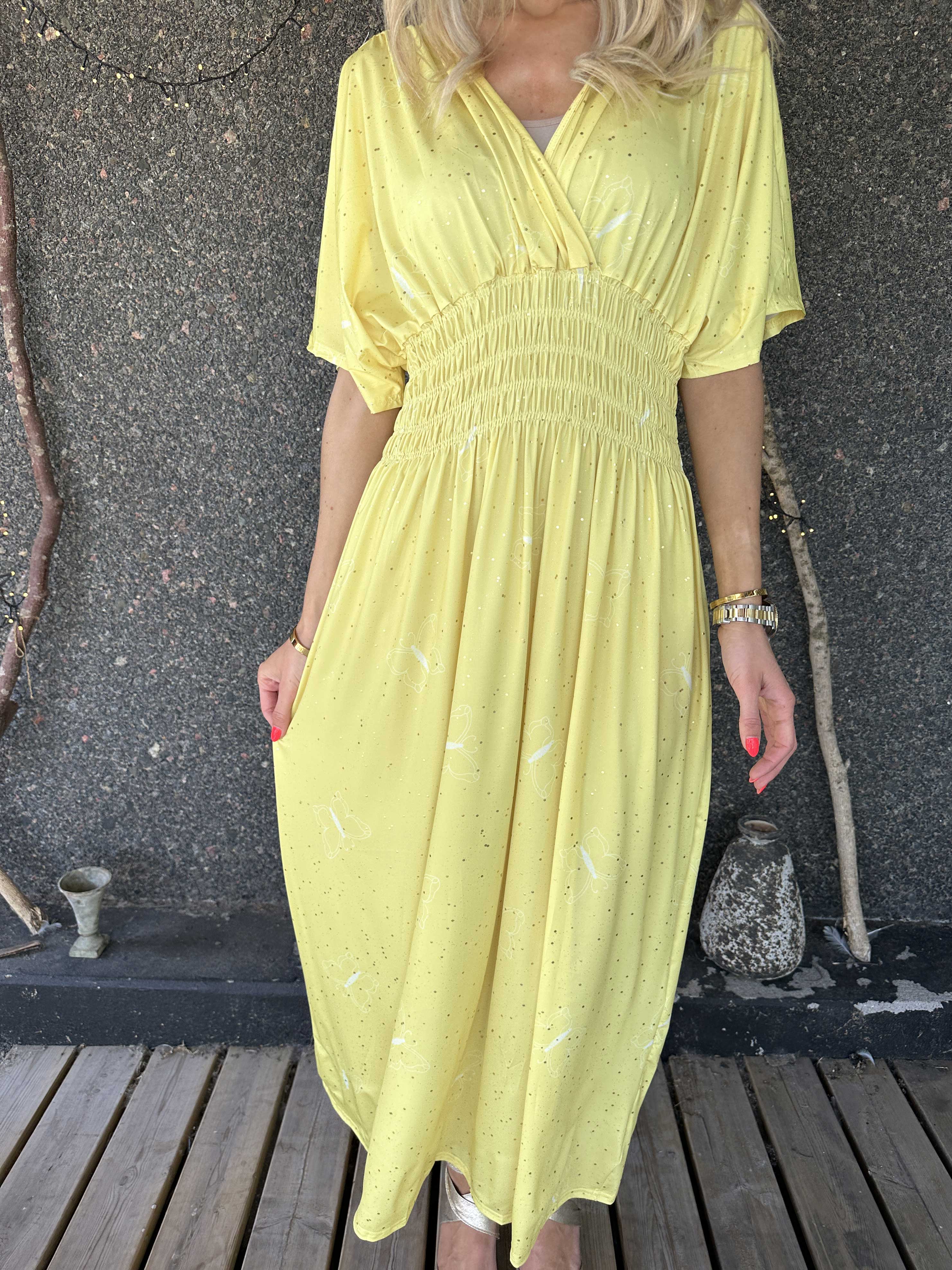 Pams Dust - Resårklänning med fjärilar och guldstoft