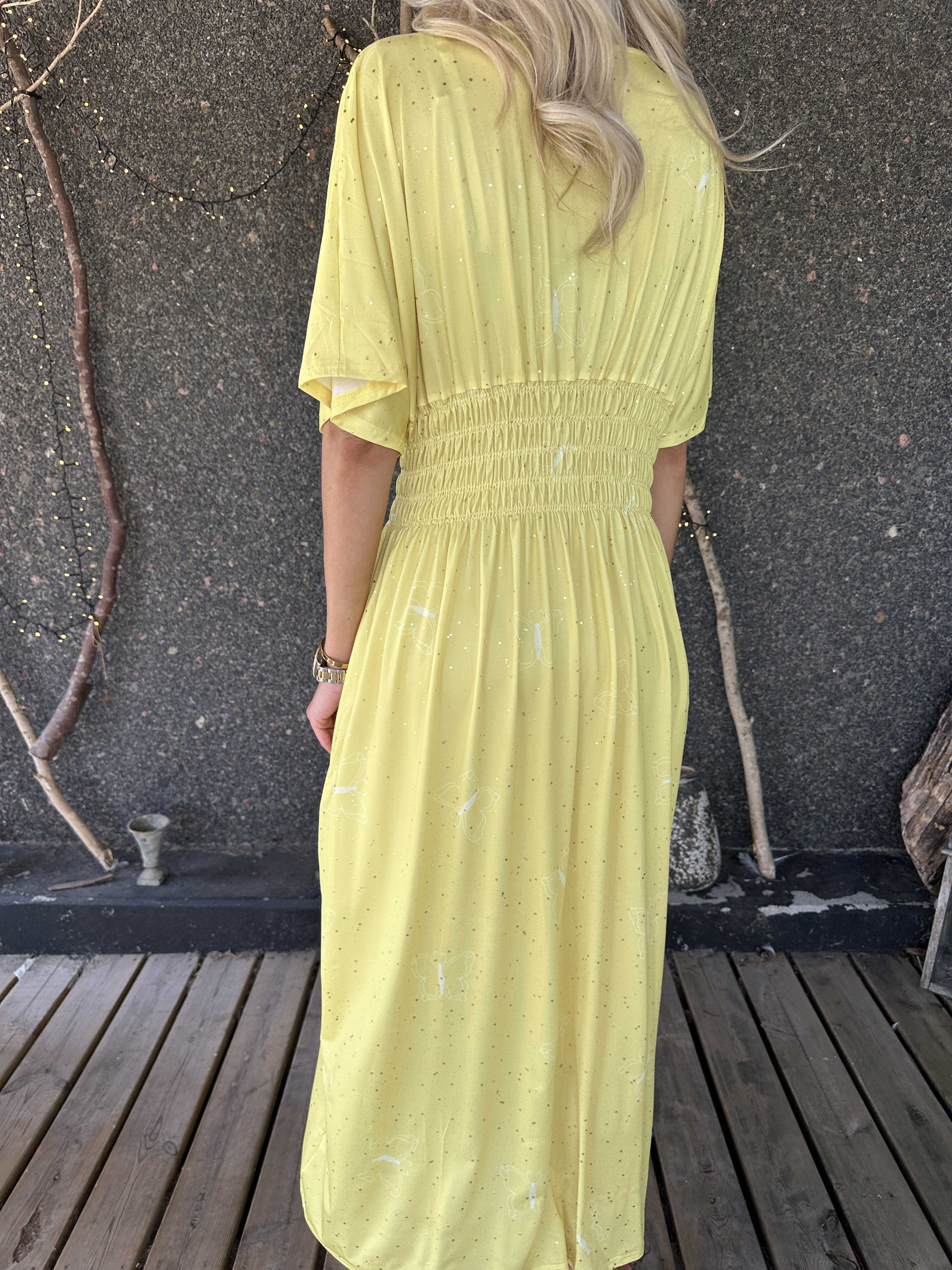 Pams Dust - Resårklänning med fjärilar och guldstoft