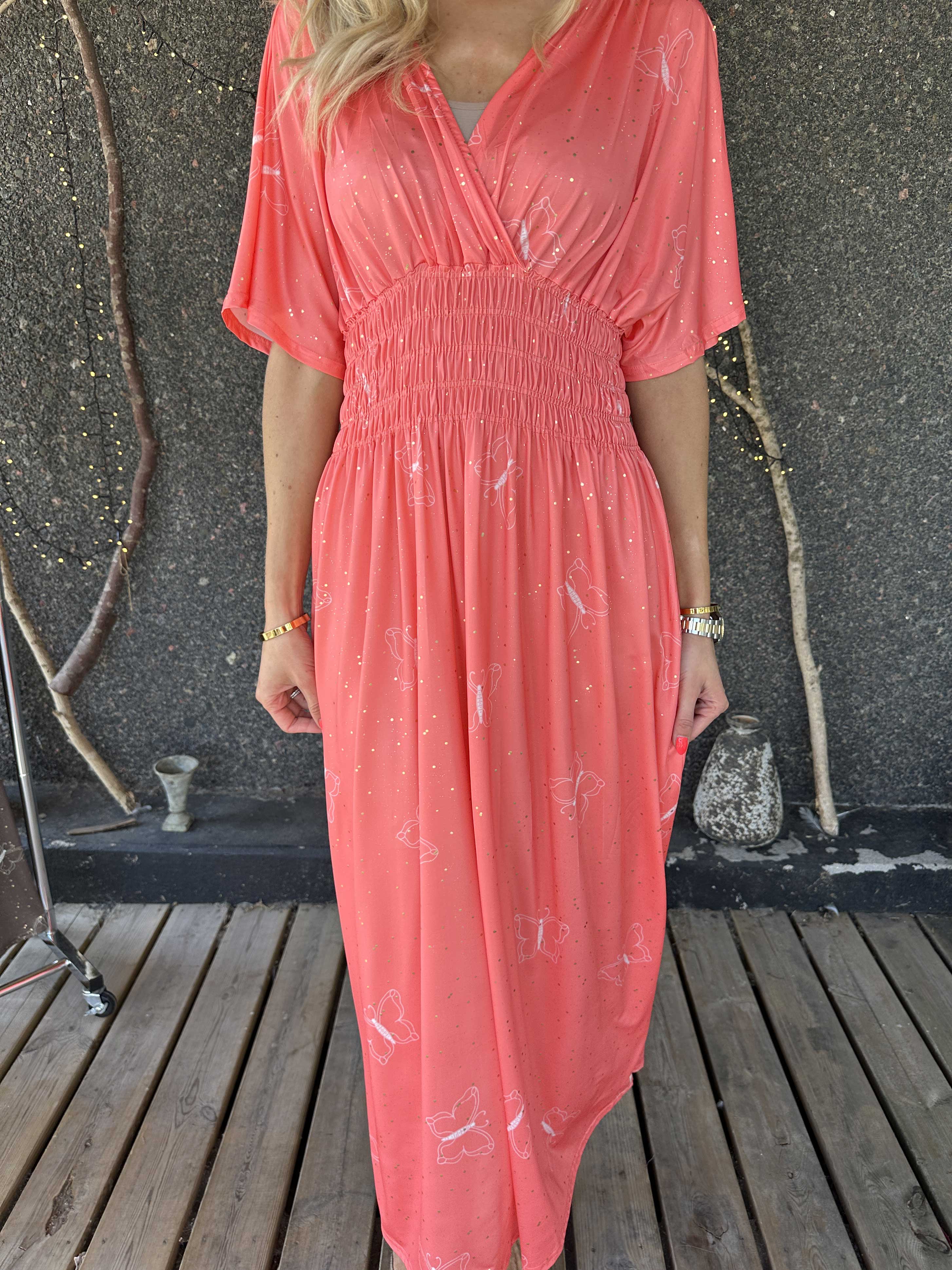 Pams Dust - Resårklänning med fjärilar och guldstoft