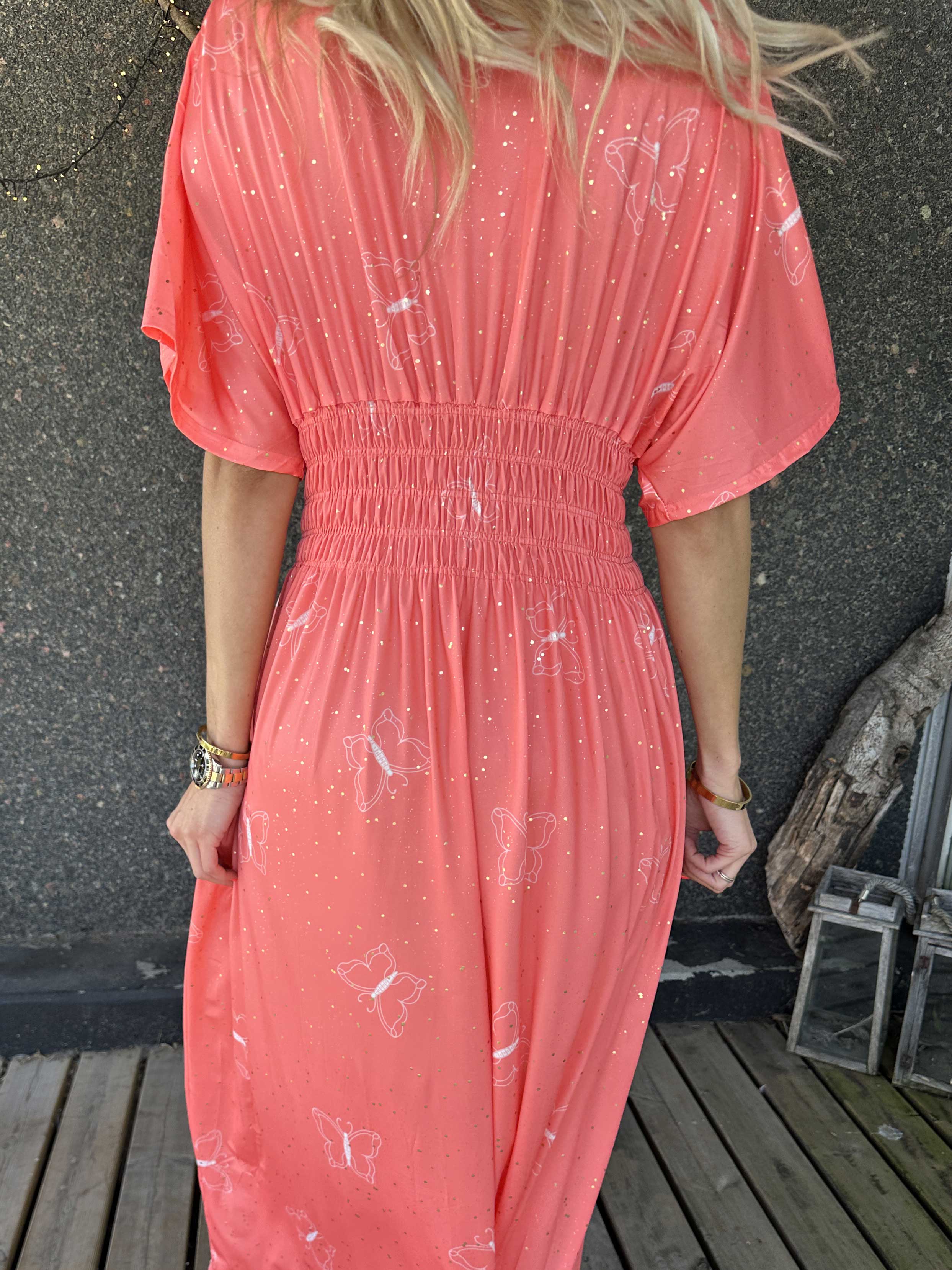 Pams Dust - Resårklänning med fjärilar och guldstoft