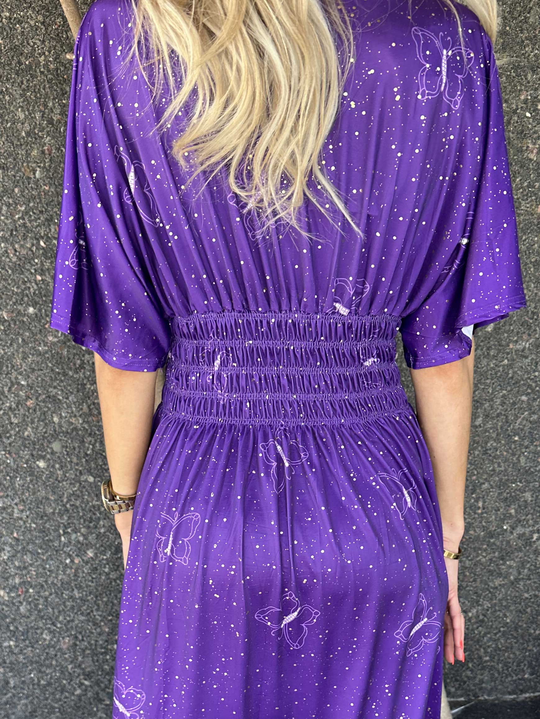 Pams Dust - Resårklänning med fjärilar och guldstoft