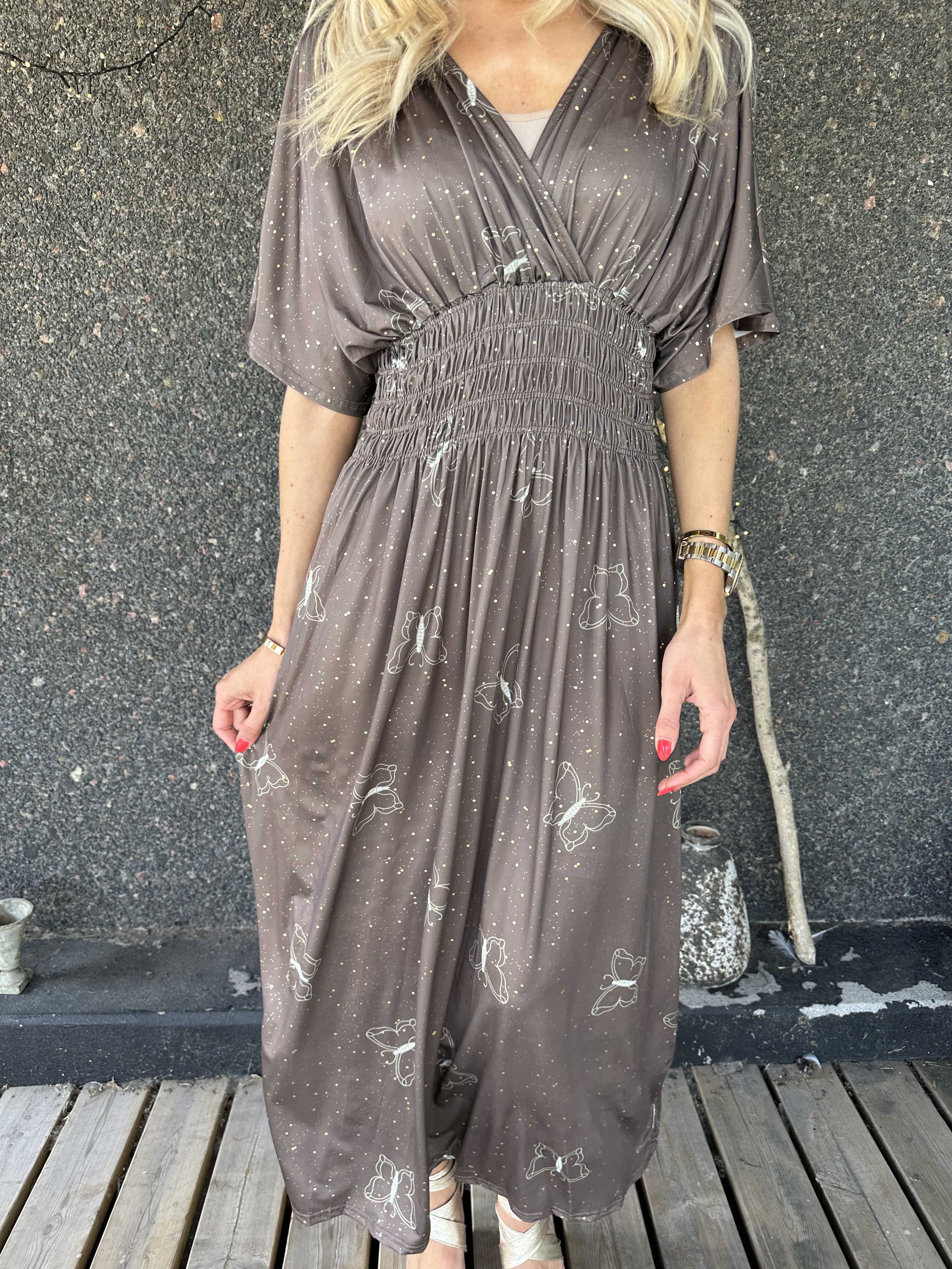 Pams Dust - Resårklänning med fjärilar och guldstoft