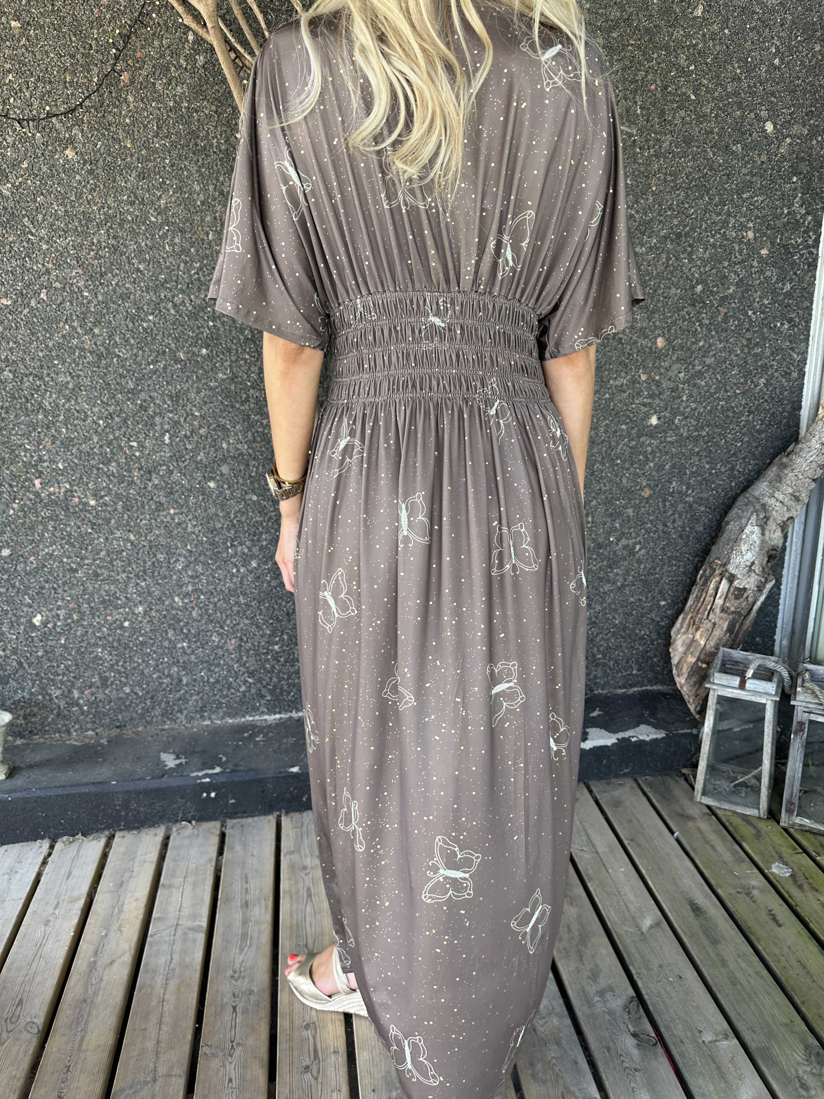 Pams Dust - Resårklänning med fjärilar och guldstoft