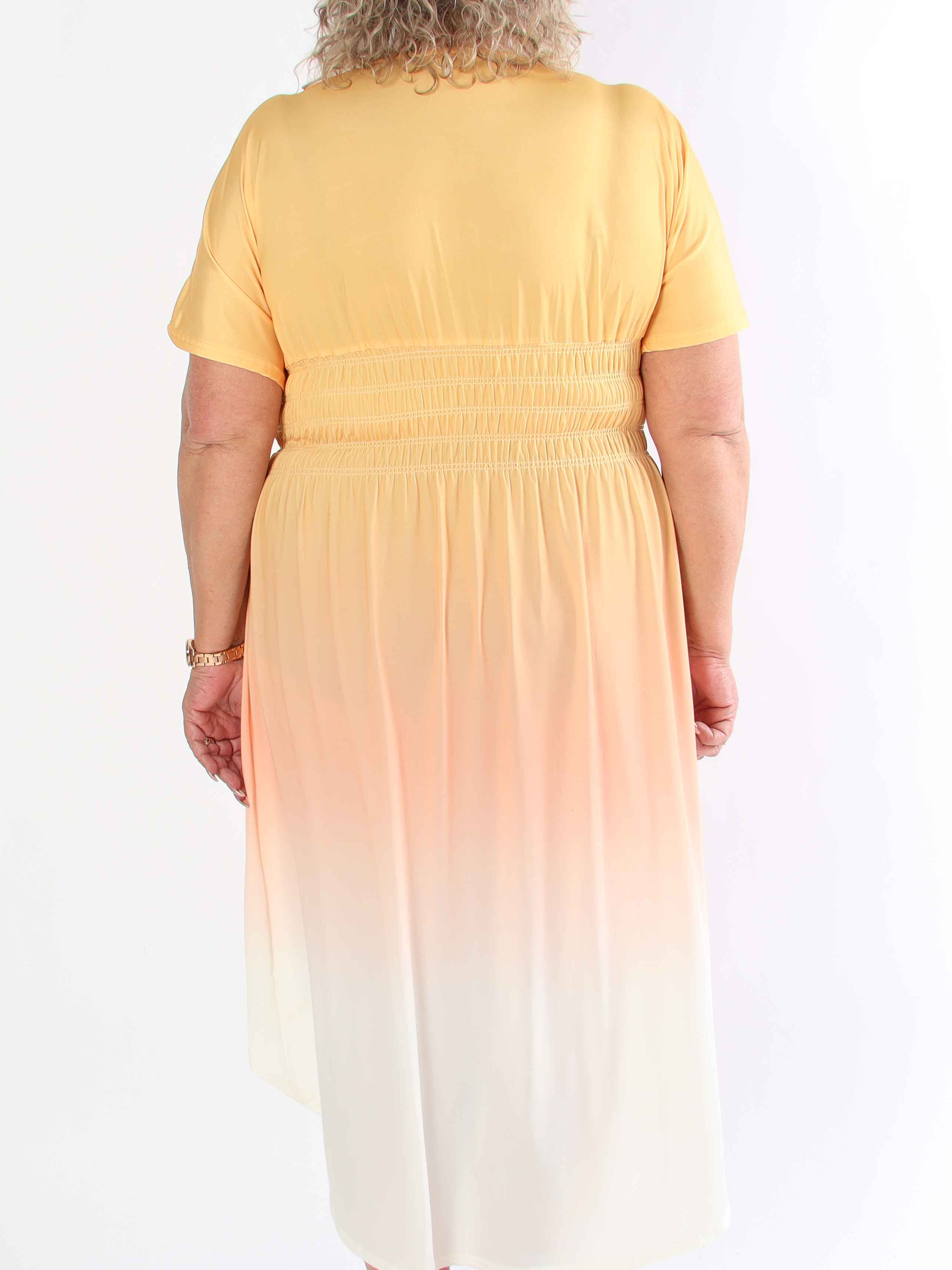 Pams Fade High-low - Elastisk flerfärgad plus size klänning