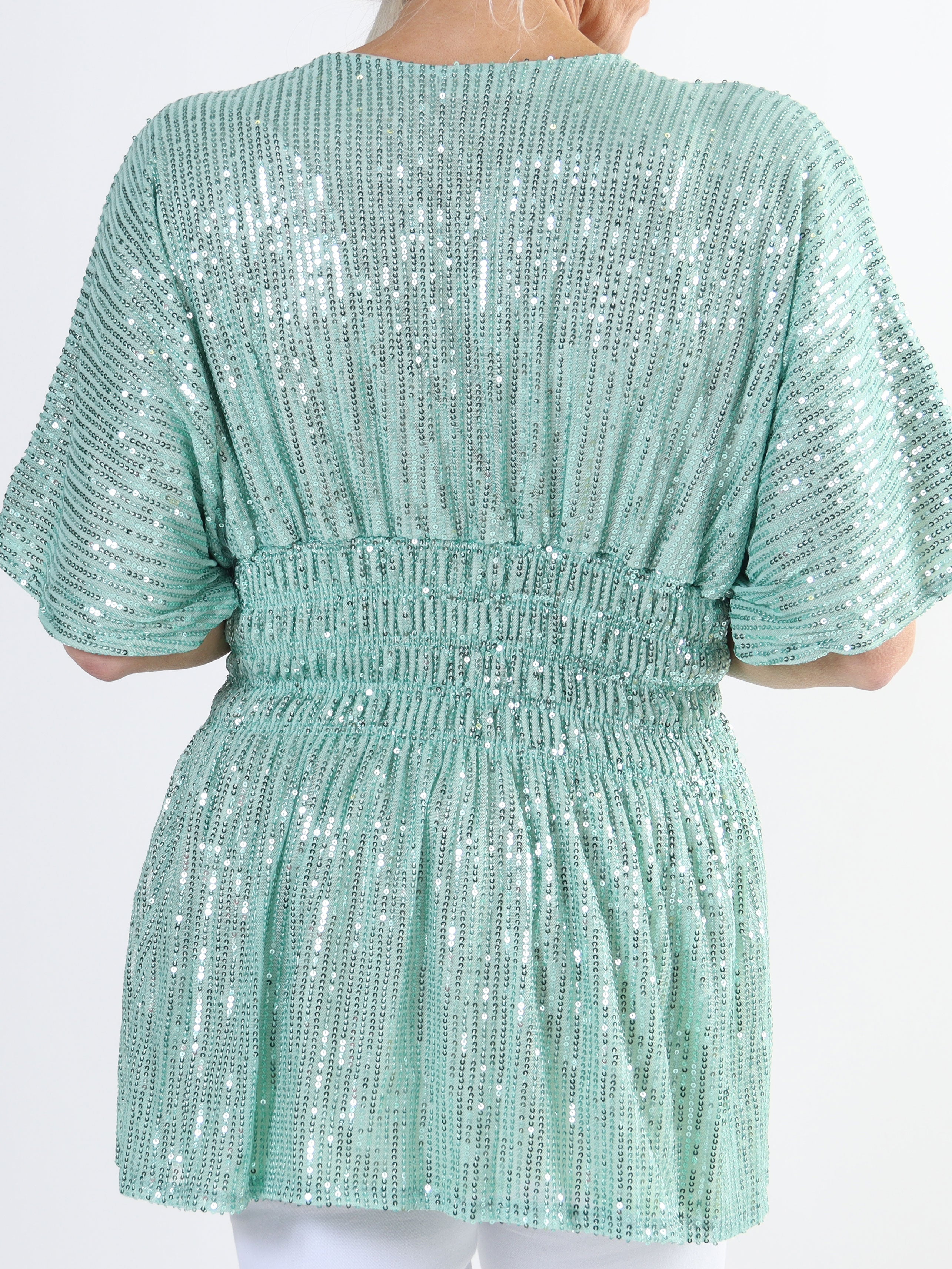 Pams Glitter Shirt - Söt tunika i stora storlekar med smock och paljetter