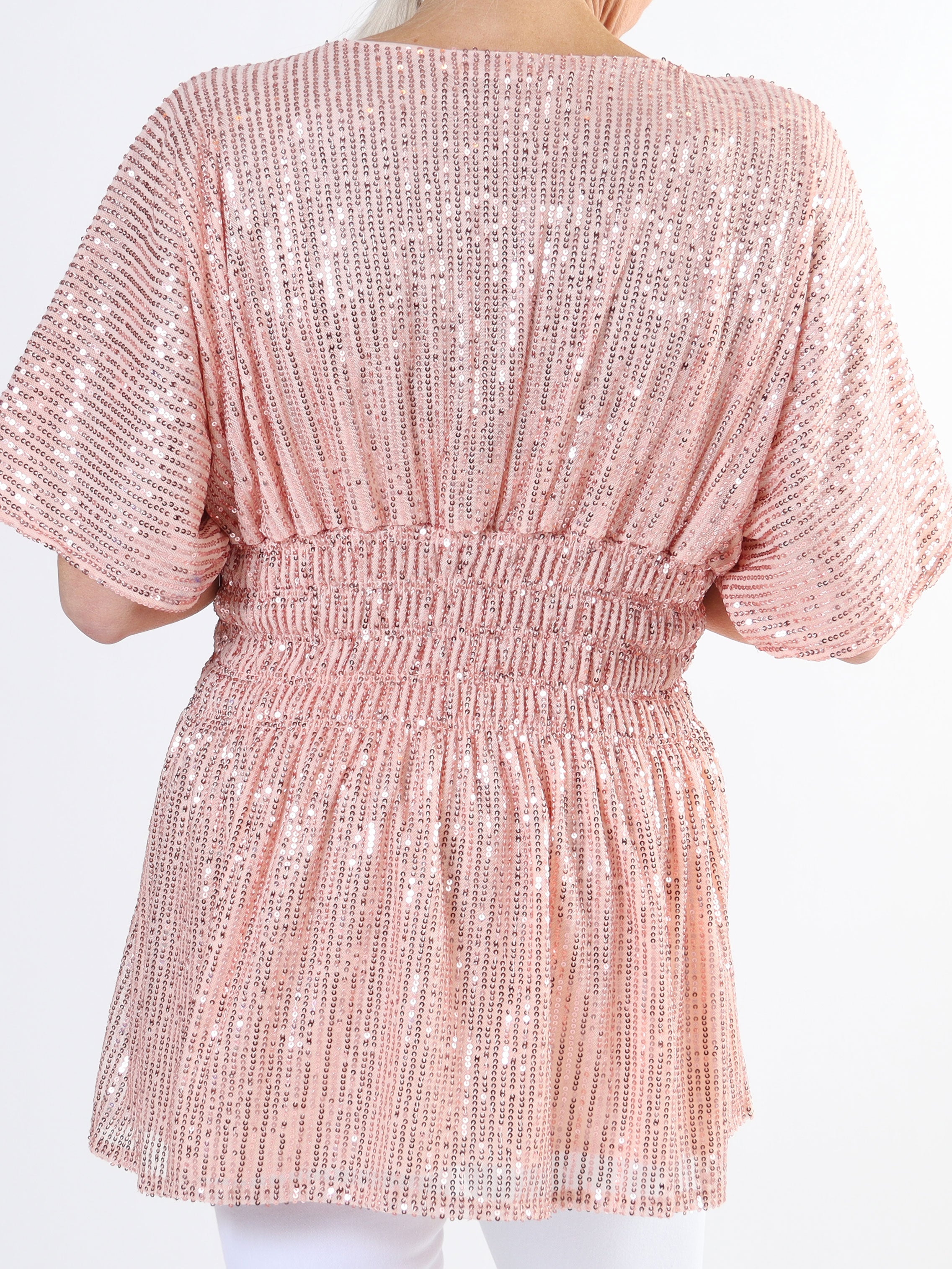 Pams Glitter Shirt - Söt tunika i stora storlekar med smock och paljetter