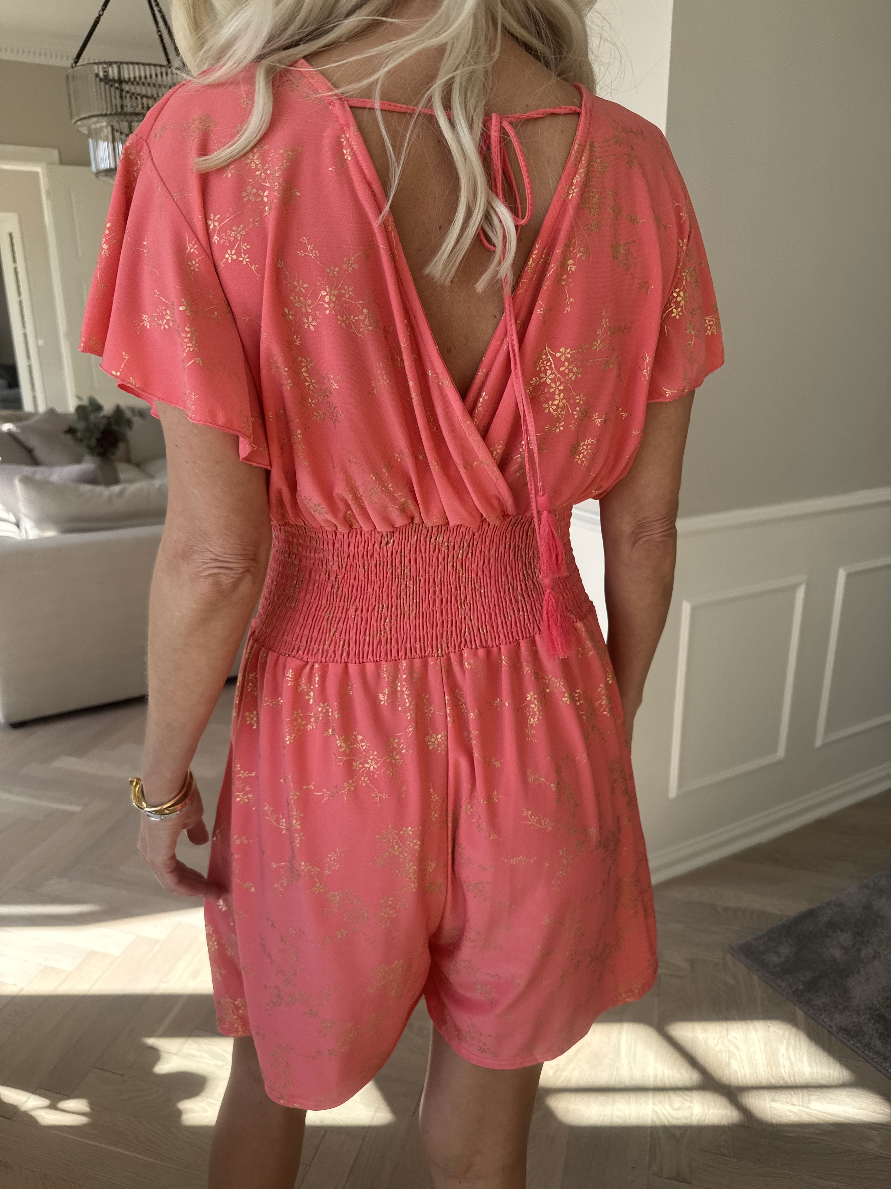 Pams Gold Playsuit - Jumpsuit med resår och guldtryck