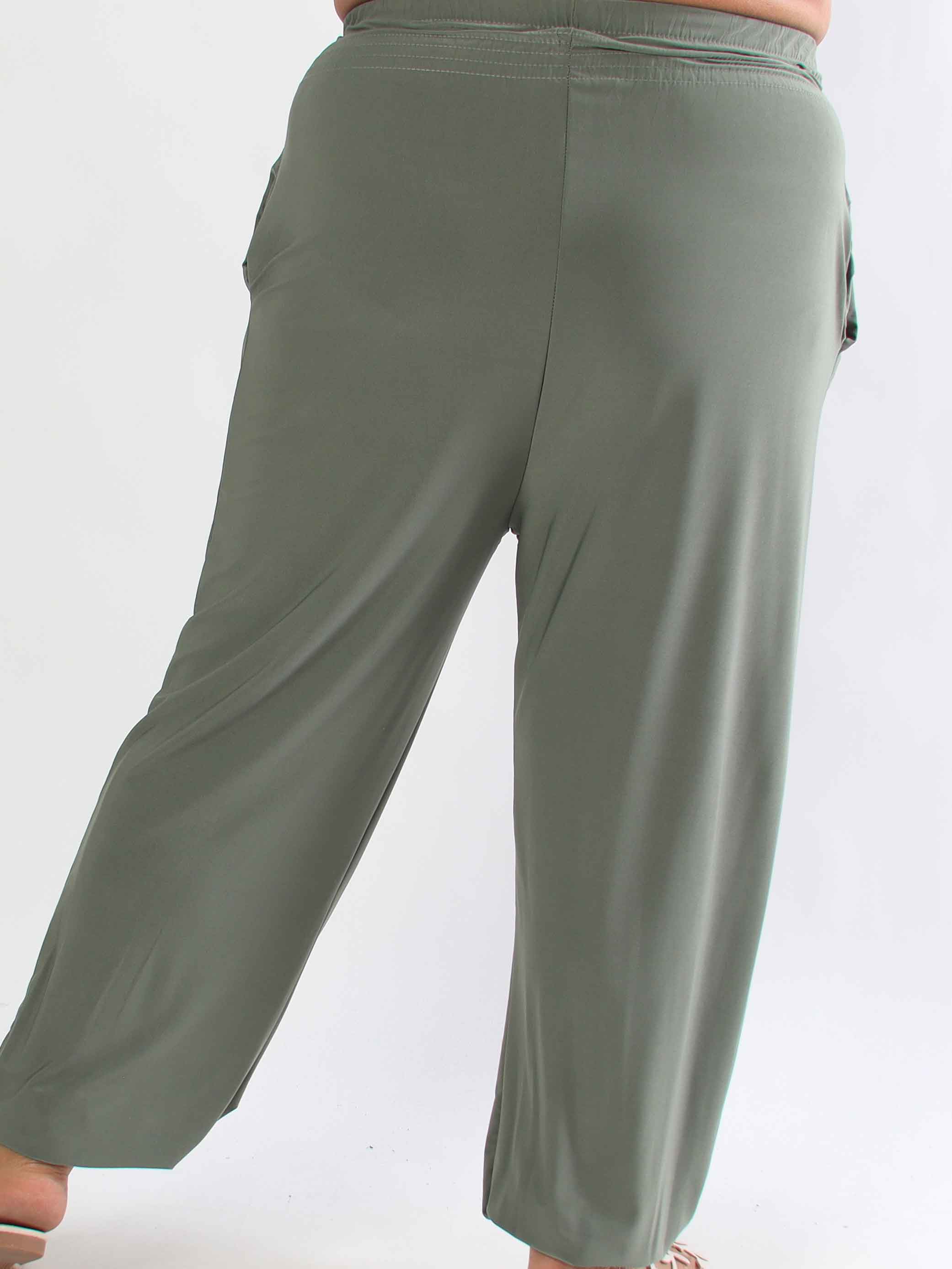 Pams Plain Harem Pants - Elastiske plus size bukser med smock i taljen