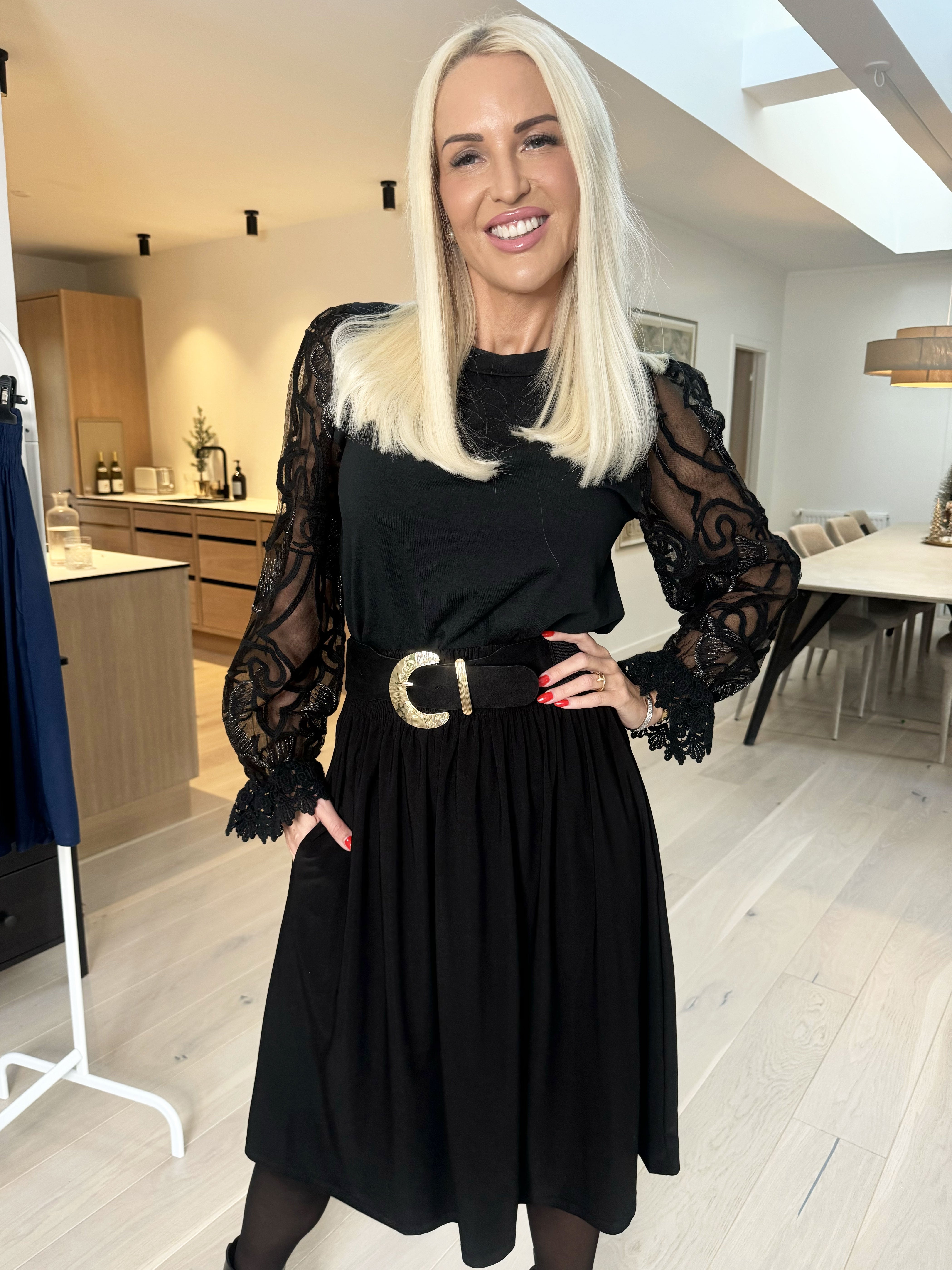 Pams Plain Skirt - Slät kjol i stretchigt tyg