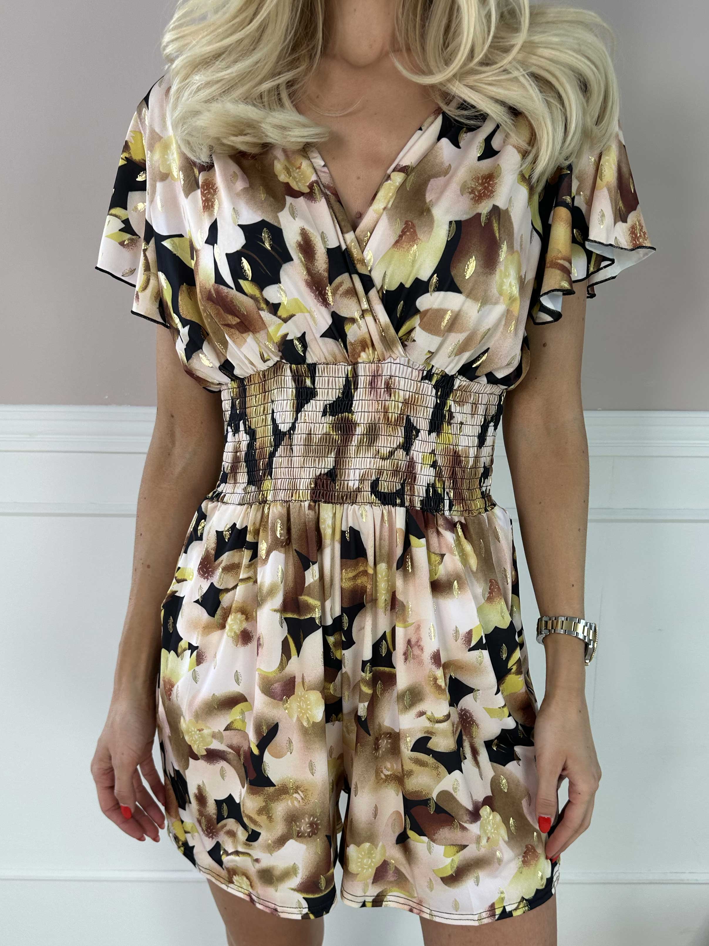 Pams Sweet Flower Playsuit - Jumpsuit med resår och blommigt tryck