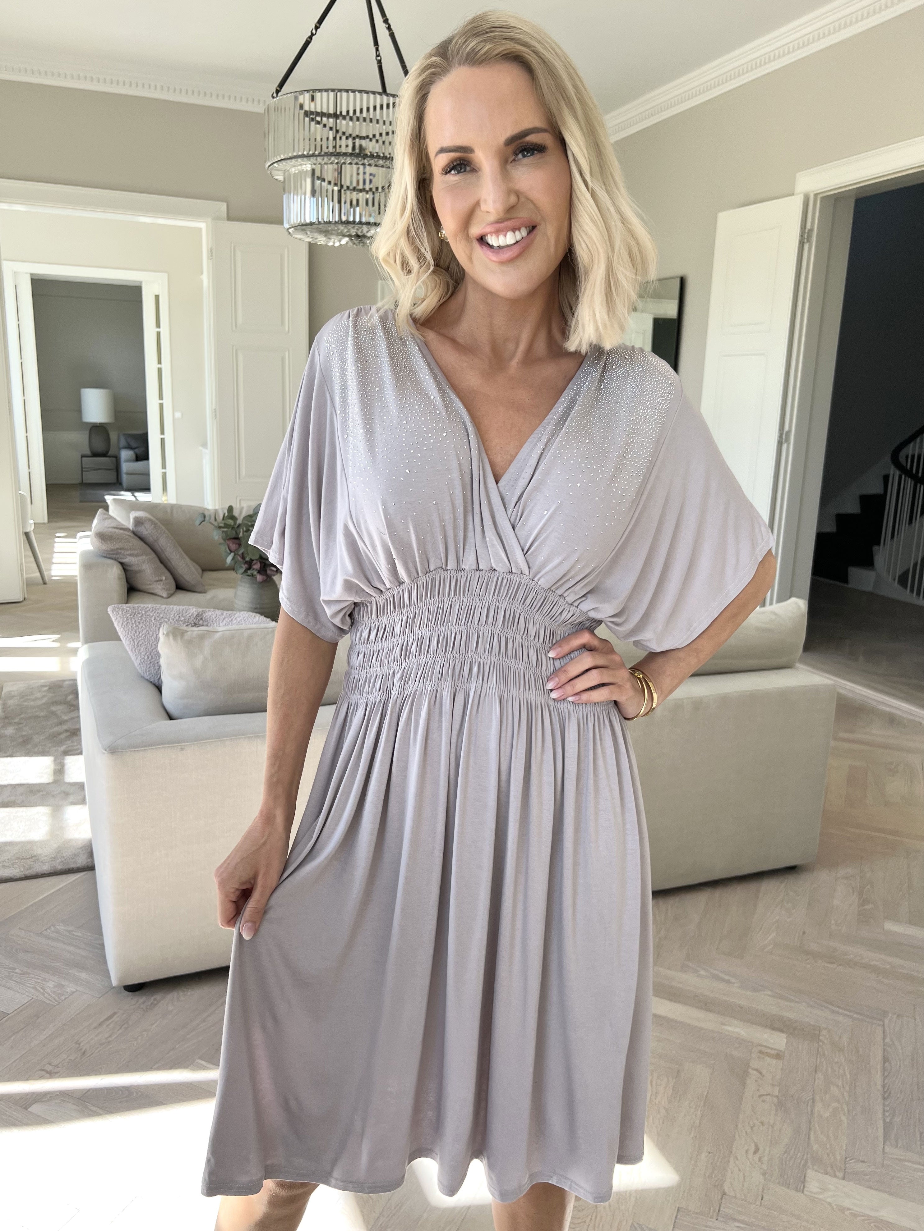 Pams Sparkle Viscose Short - Klänning i viskos med strass