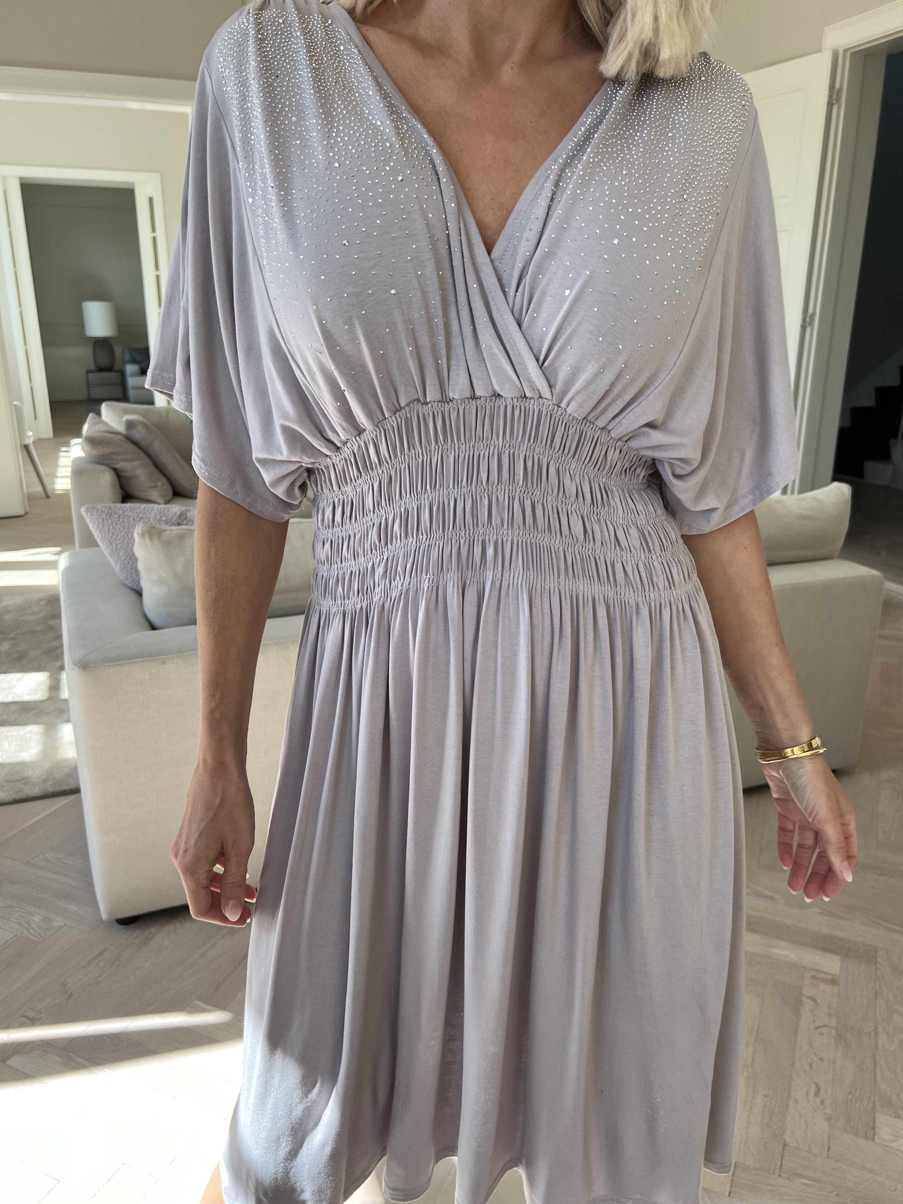 Pams Sparkle Viscose Short - Klänning i viskos med strass