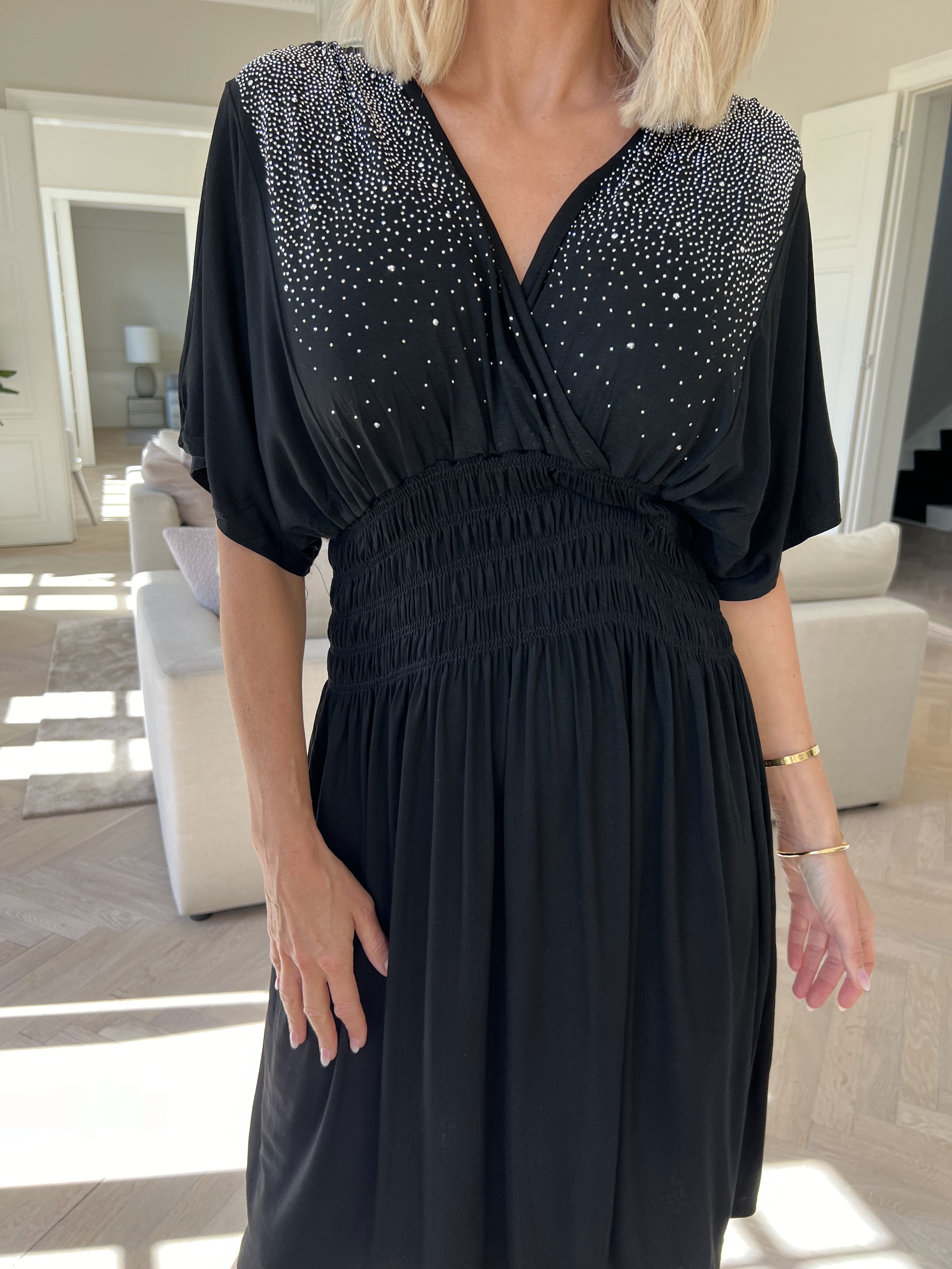 Pams Sparkle Viscose Short - Klänning i viskos med strass