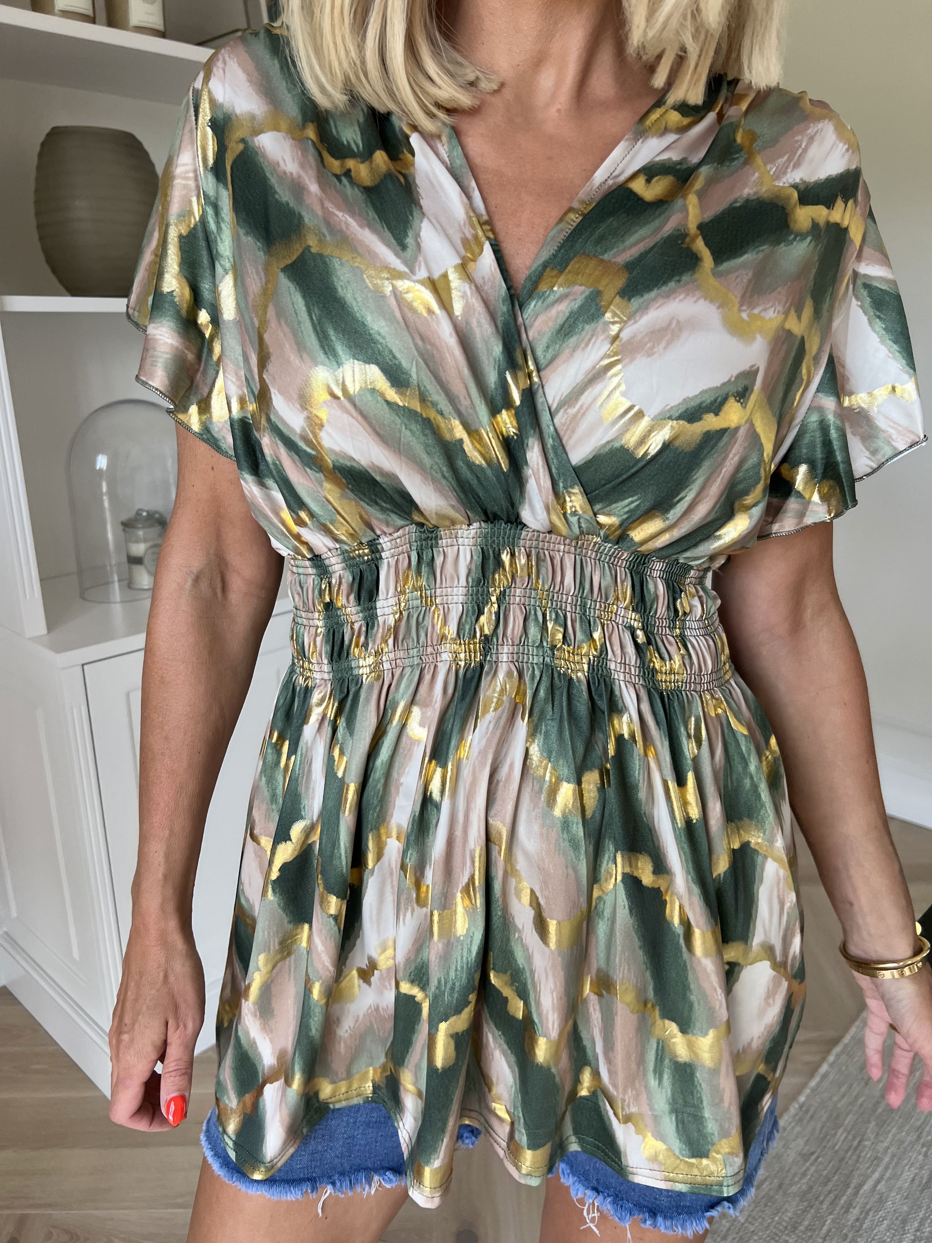 Pams Wave Shirt - Söt tunika i fint mönster med resår