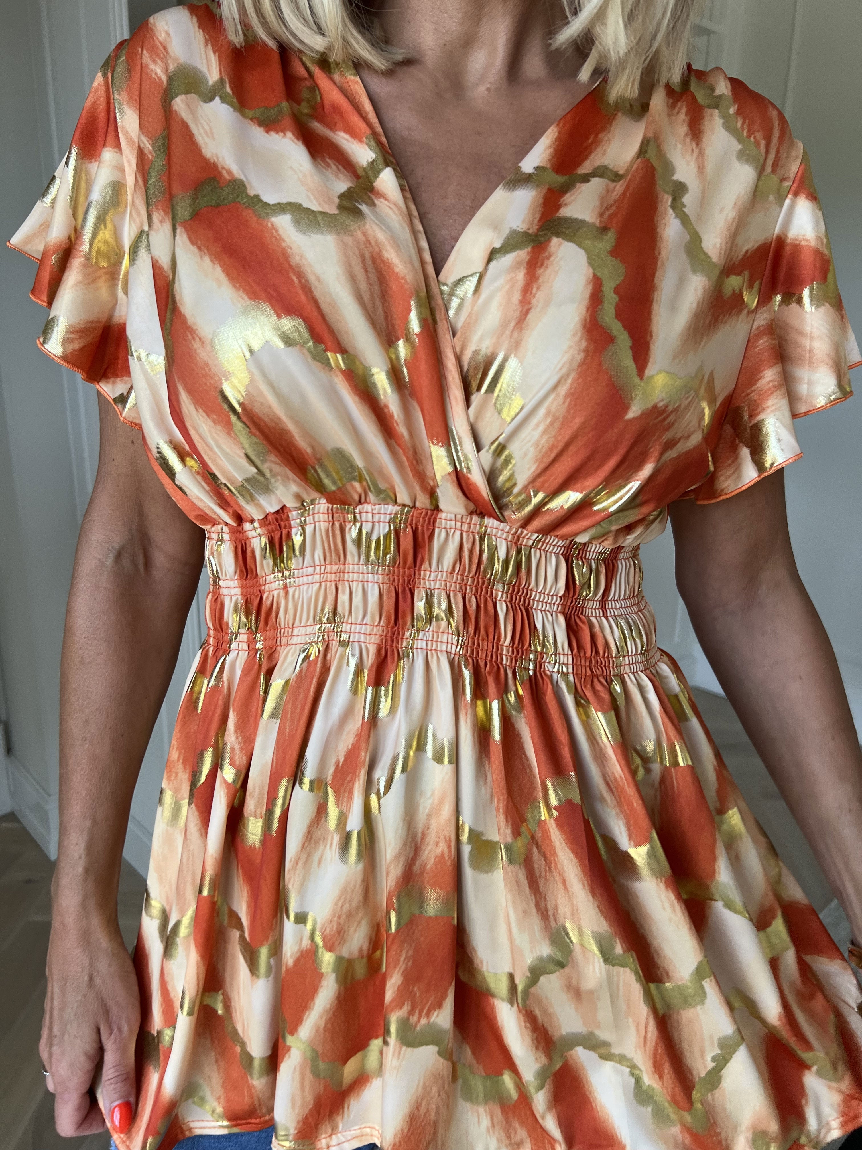 Pams Wave Shirt - Söt tunika i fint mönster med resår