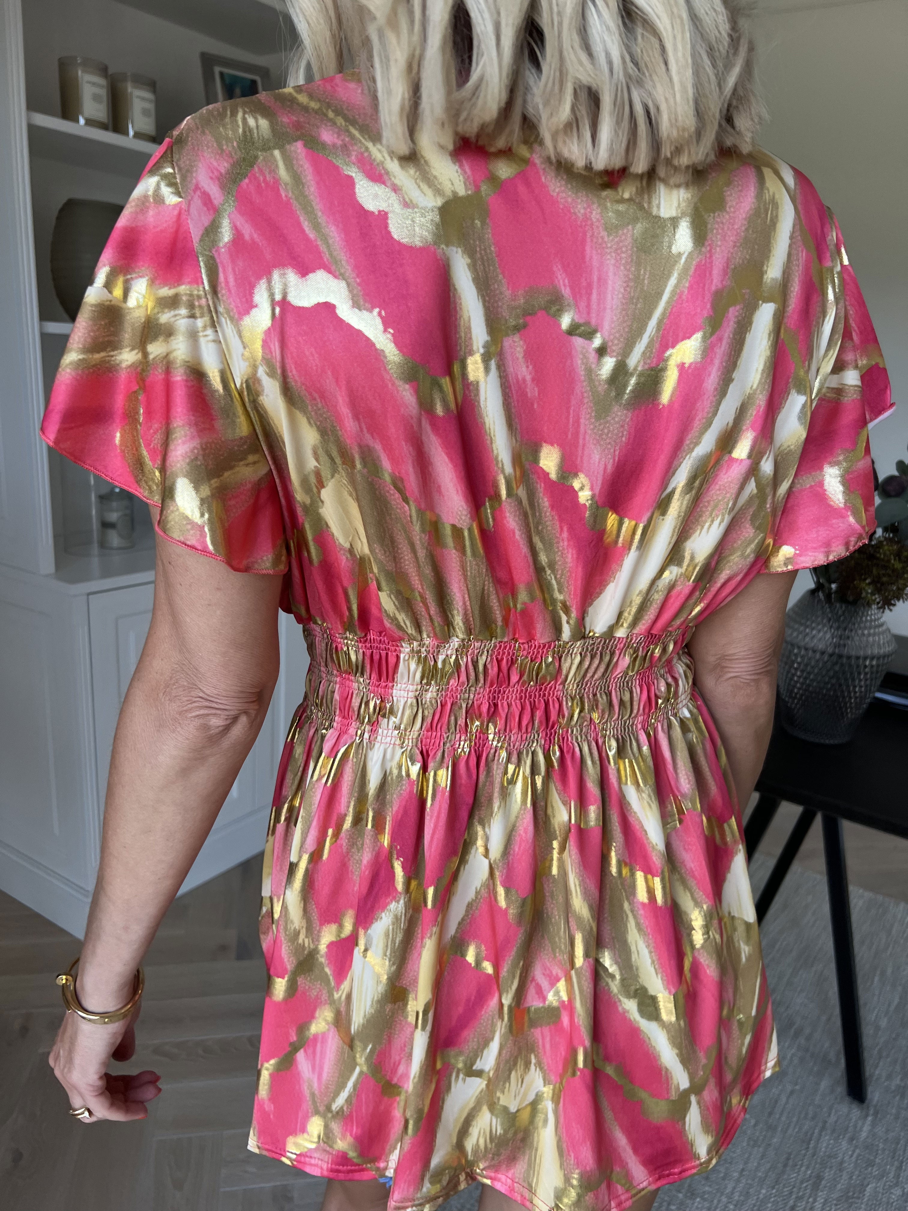 Pams Wave Shirt - Söt tunika i fint mönster med resår