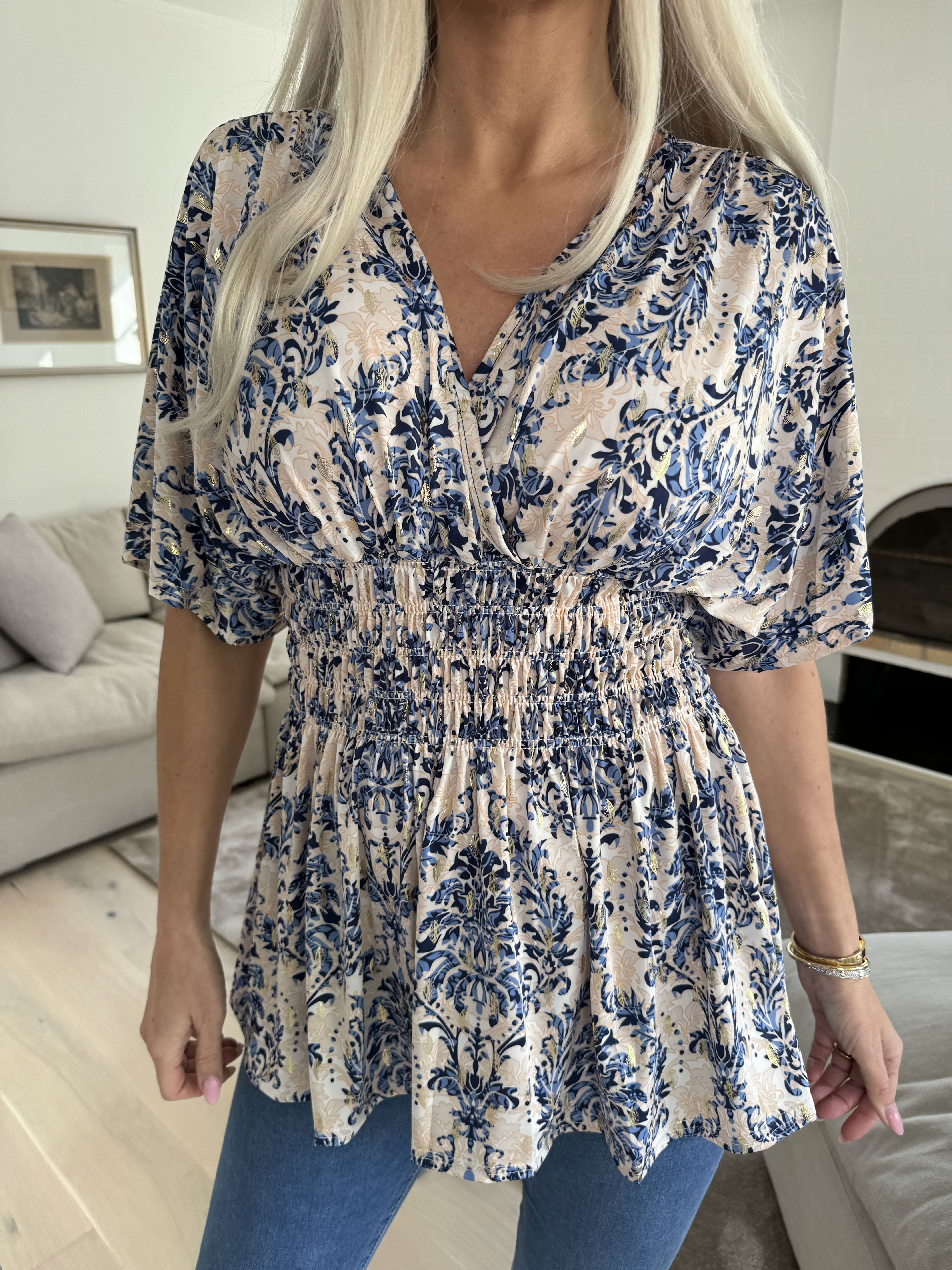 Pams Royal Shirt - Söt tunika i fint tryck med smock