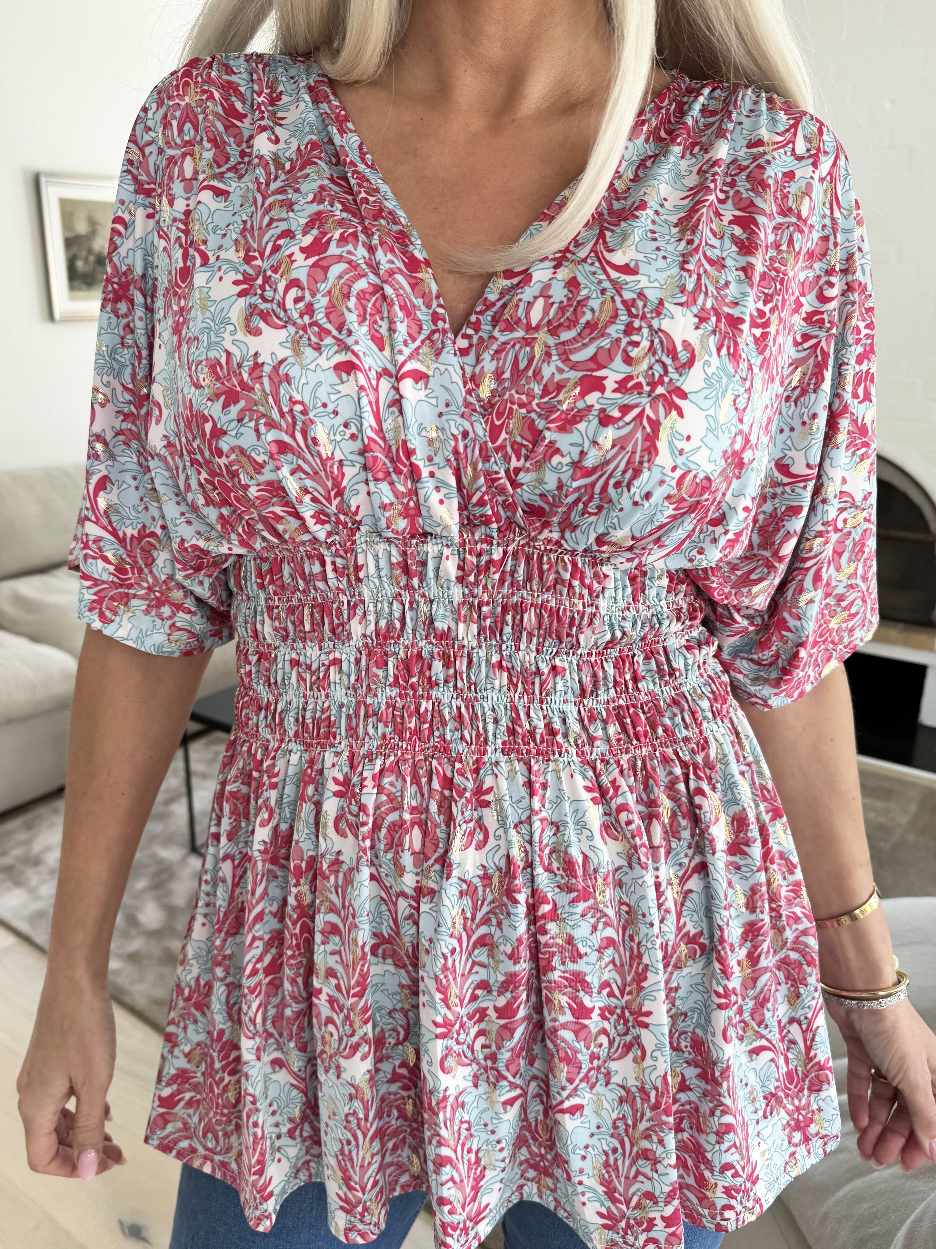 Pams Royal Shirt - Söt tunika i fint tryck med smock