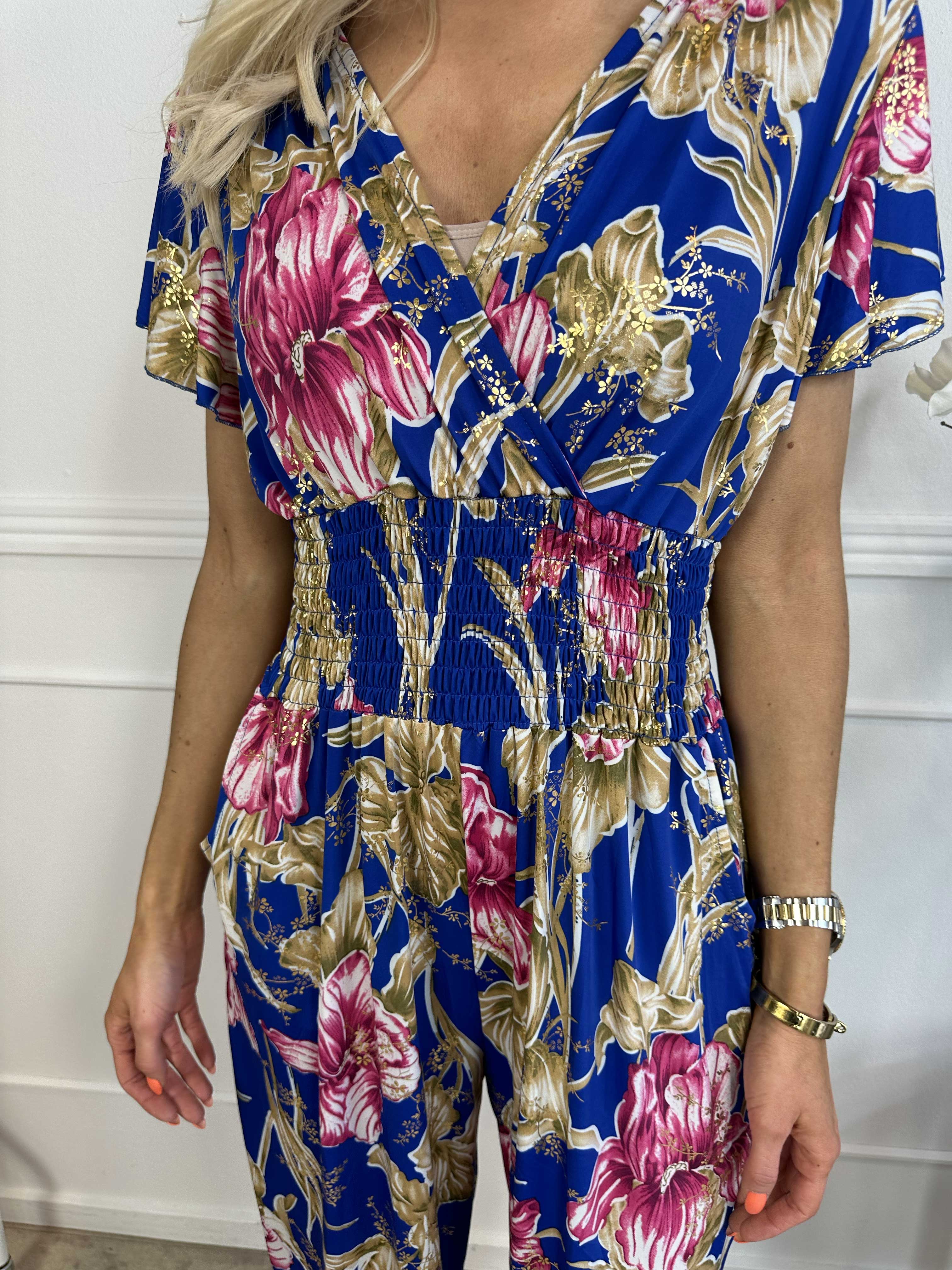 Pams Spring Jumpsuit O/B - Blommig jumpsuit med resår