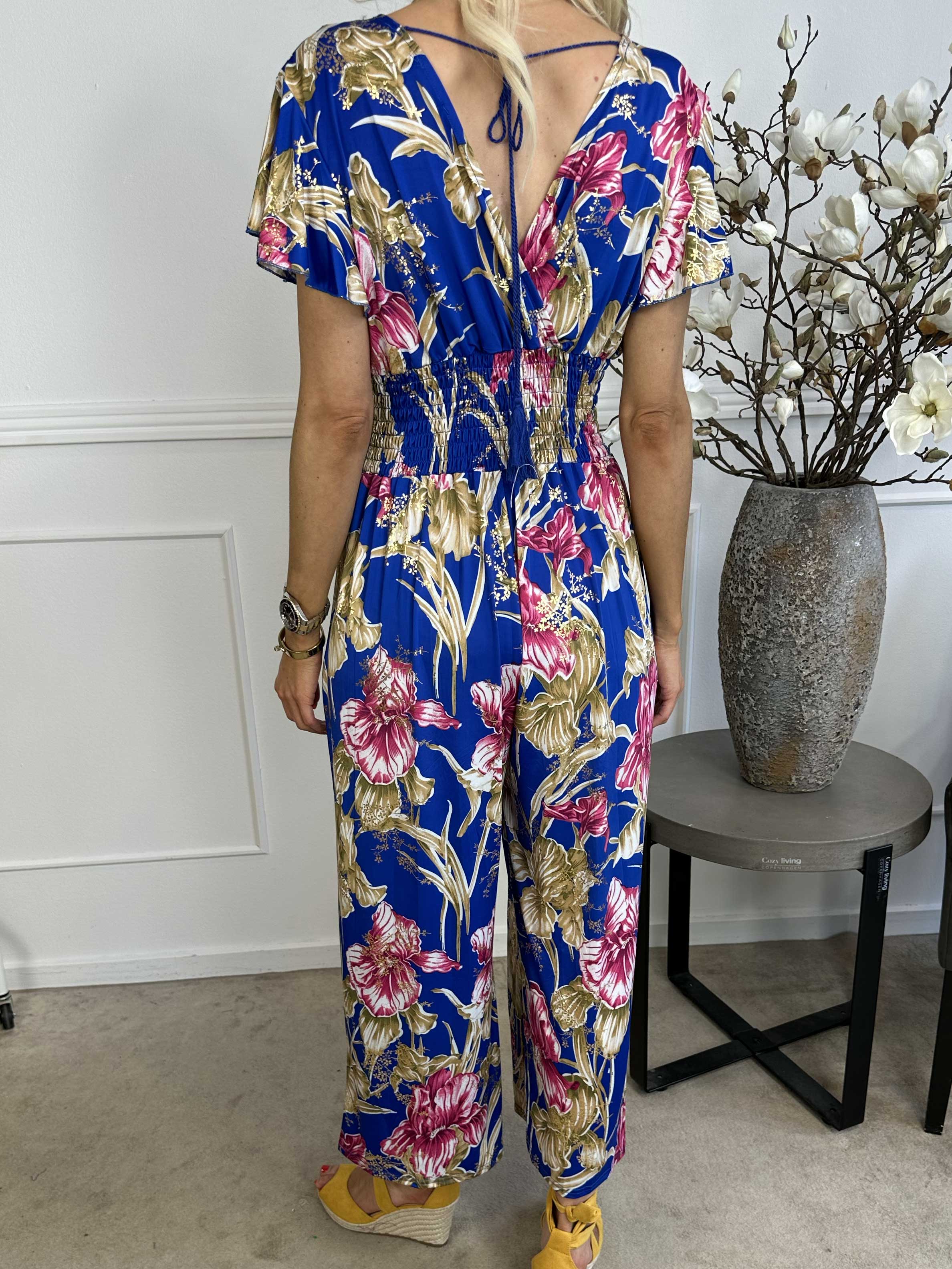 Pams Spring Jumpsuit O/B - Blommig jumpsuit med resår