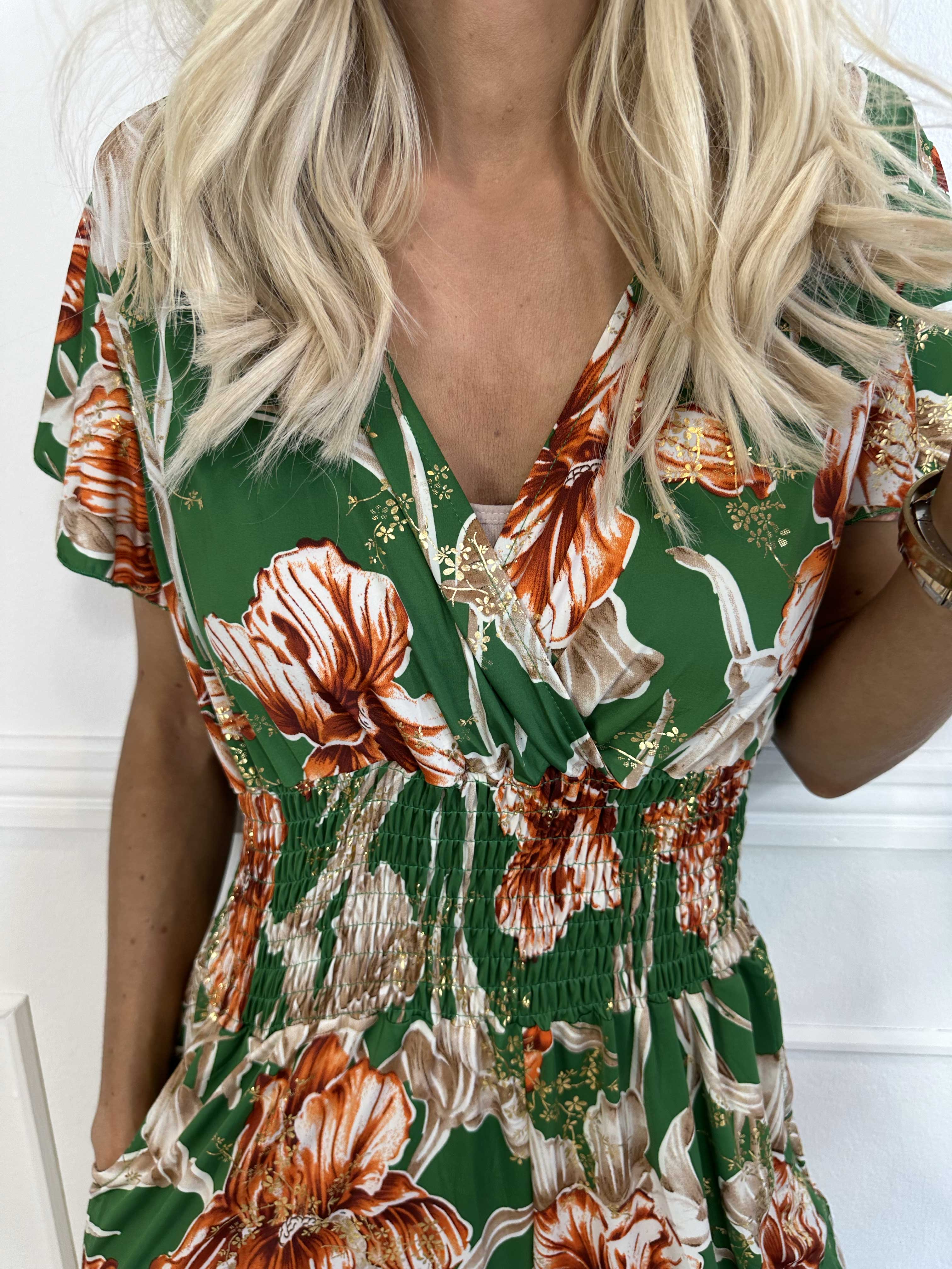 Pams Spring Jumpsuit O/B - Blommig jumpsuit med resår