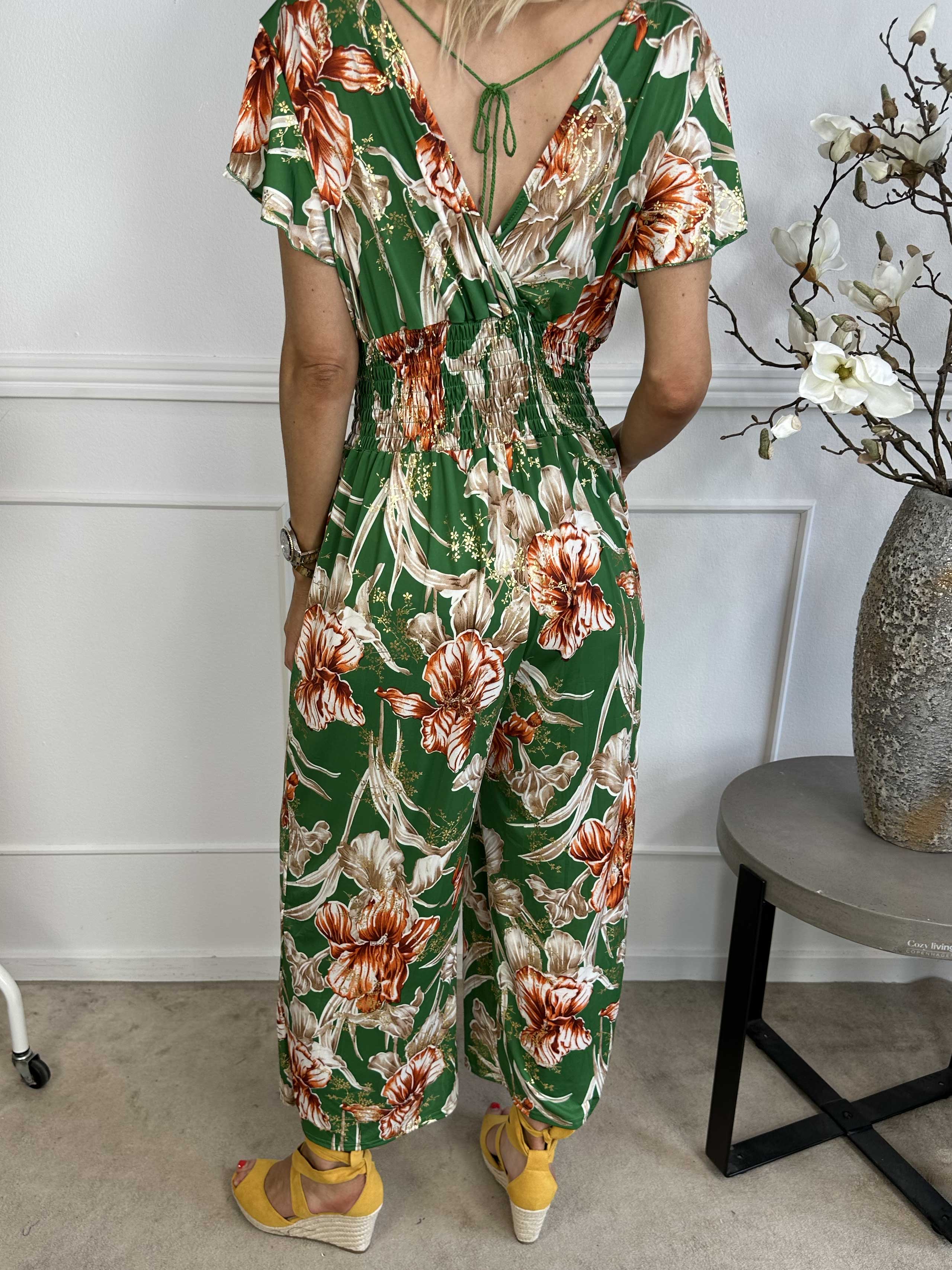 Pams Spring Jumpsuit O/B - Blommig jumpsuit med resår