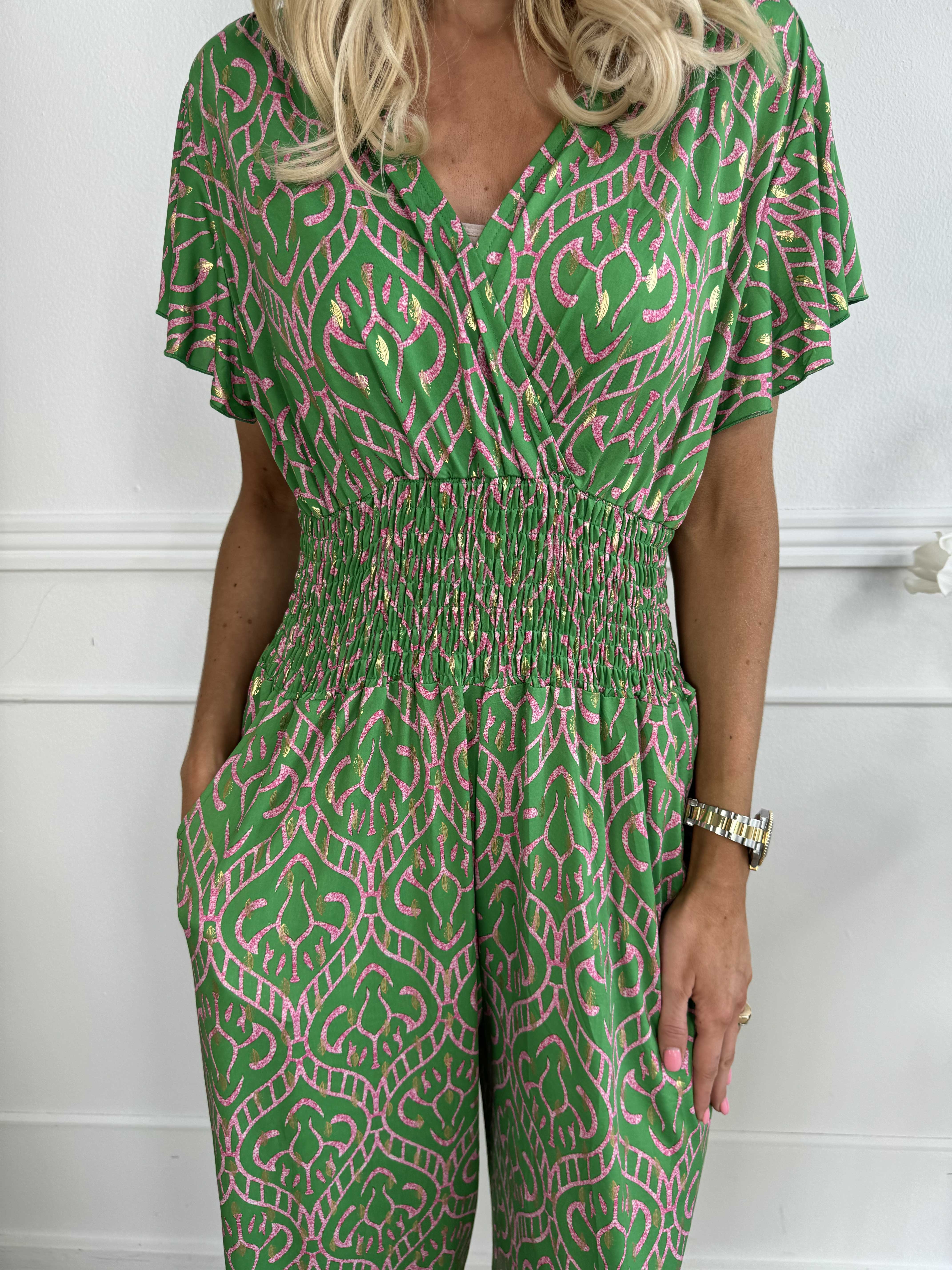 Pams Boho Jumpsuit O/B - Mönstrad jumpsuit med resår