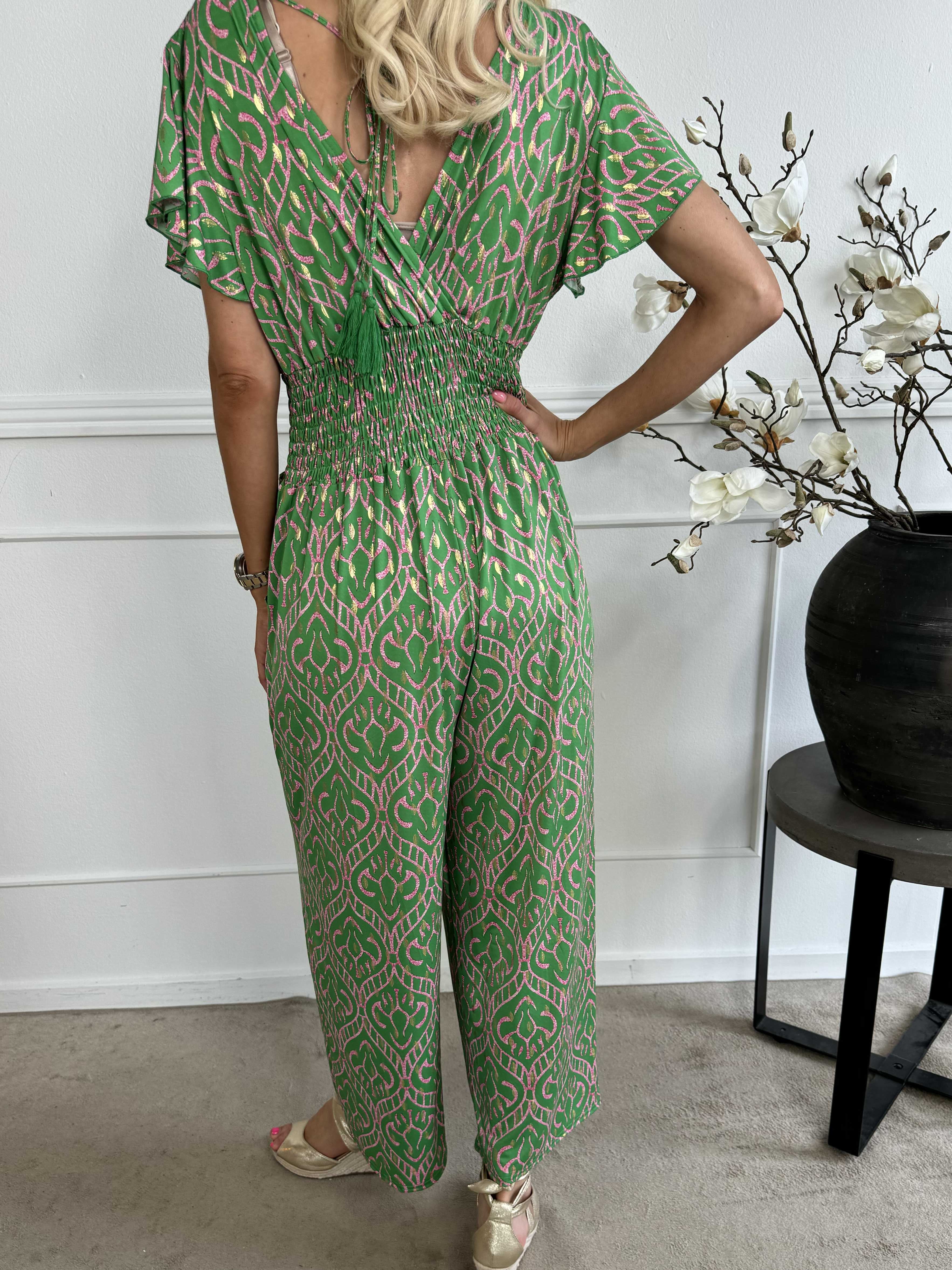 Pams Boho Jumpsuit O/B - Mönstrad jumpsuit med resår