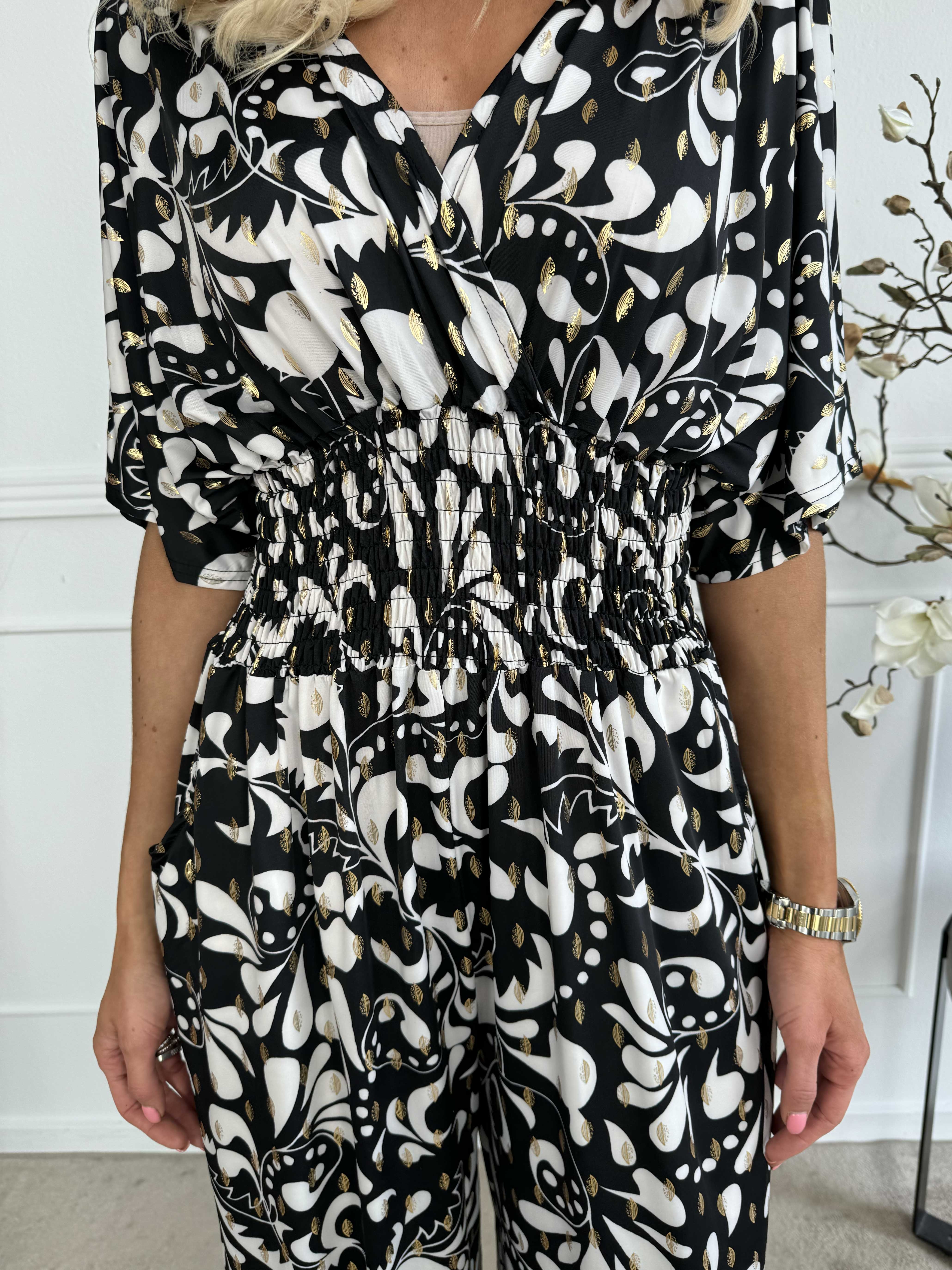 Pams Magic Jumpsuit O/B - Mönstrad jumpsuit med resår