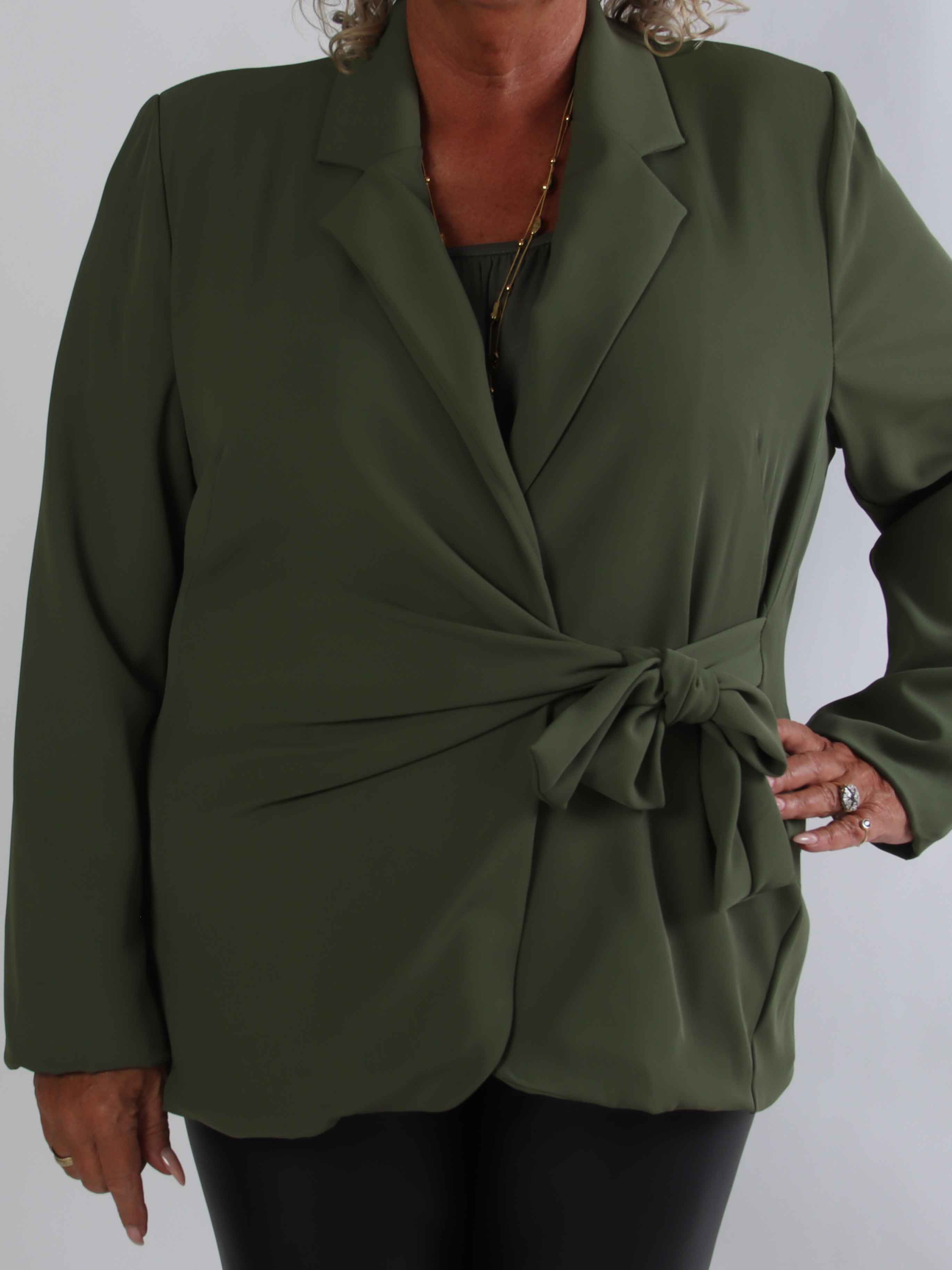 Pernille - Elegant blazer med bindebånd i siden