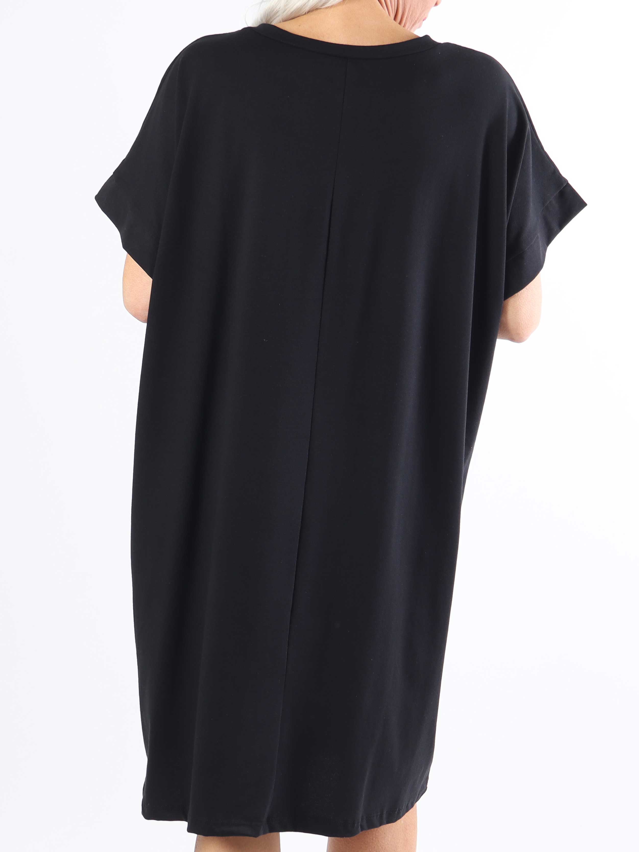 Pernille - Plus size t-shirtklänning i bomull med tryck