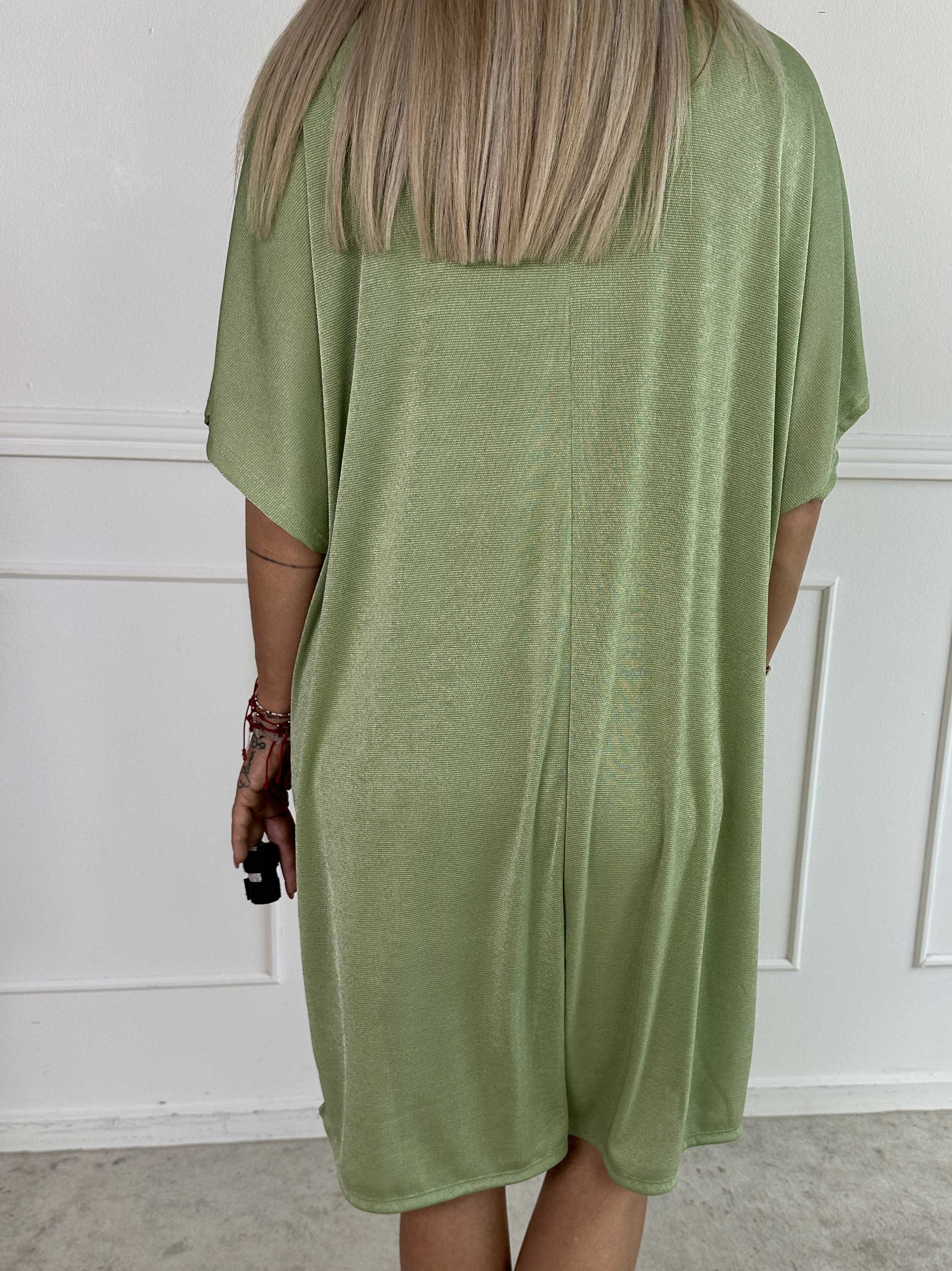 Phoebe - Viskos tunikaklänning i lös passform med strass.