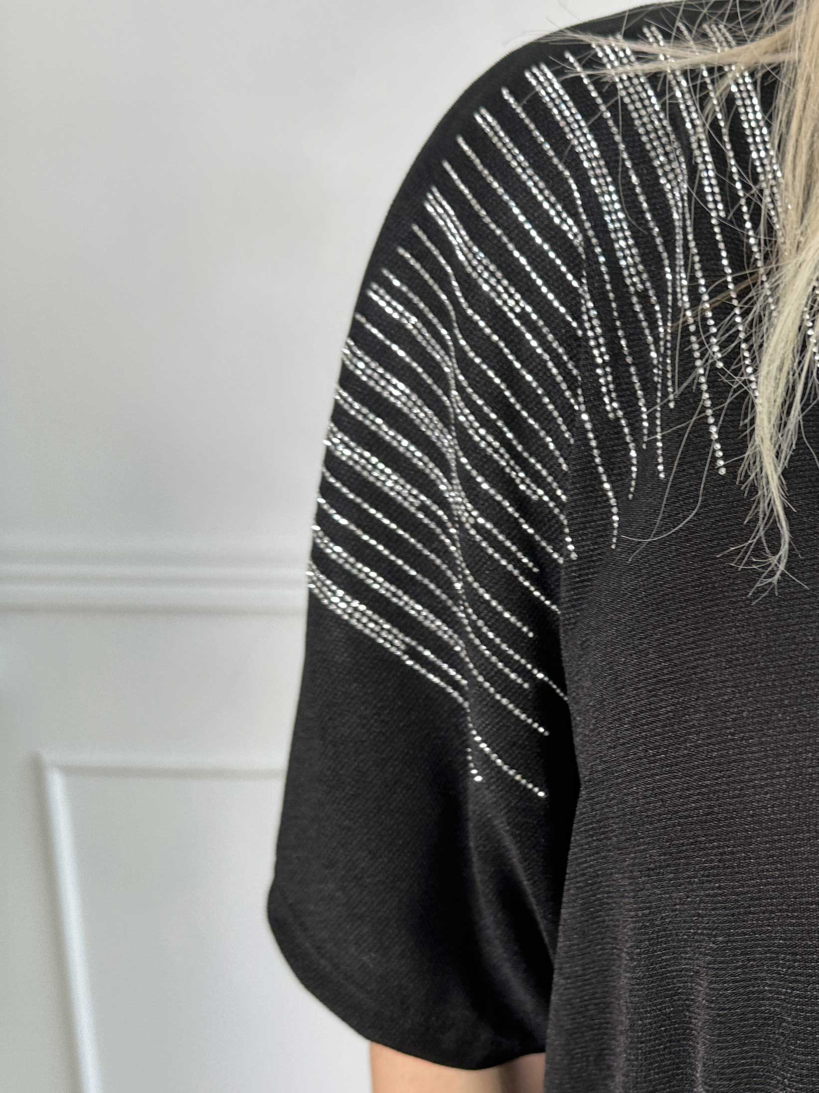 Phoebe - Viskos tunikaklänning i lös passform med strass.