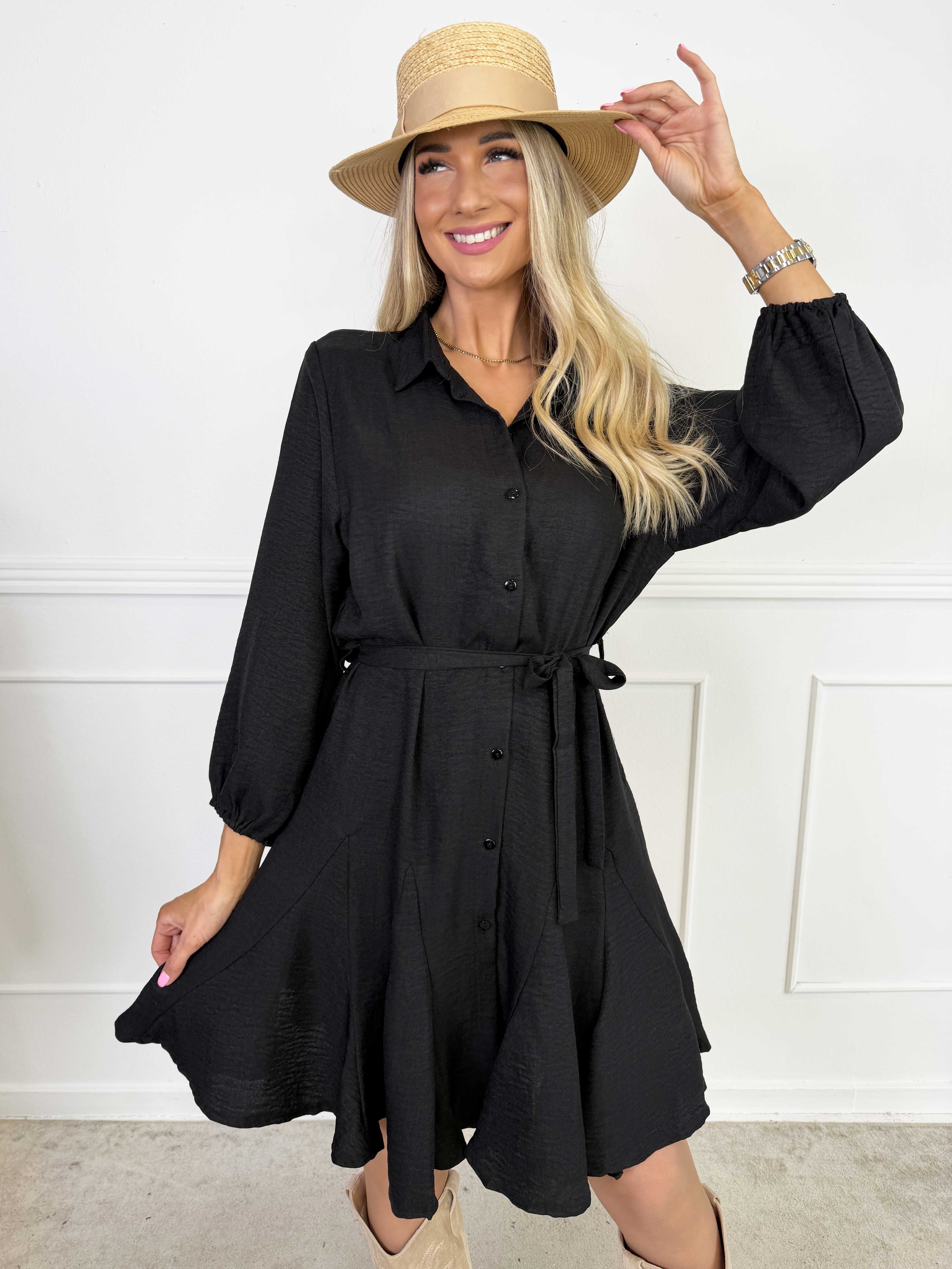 Pil - Söt skjortklänning med volangkant