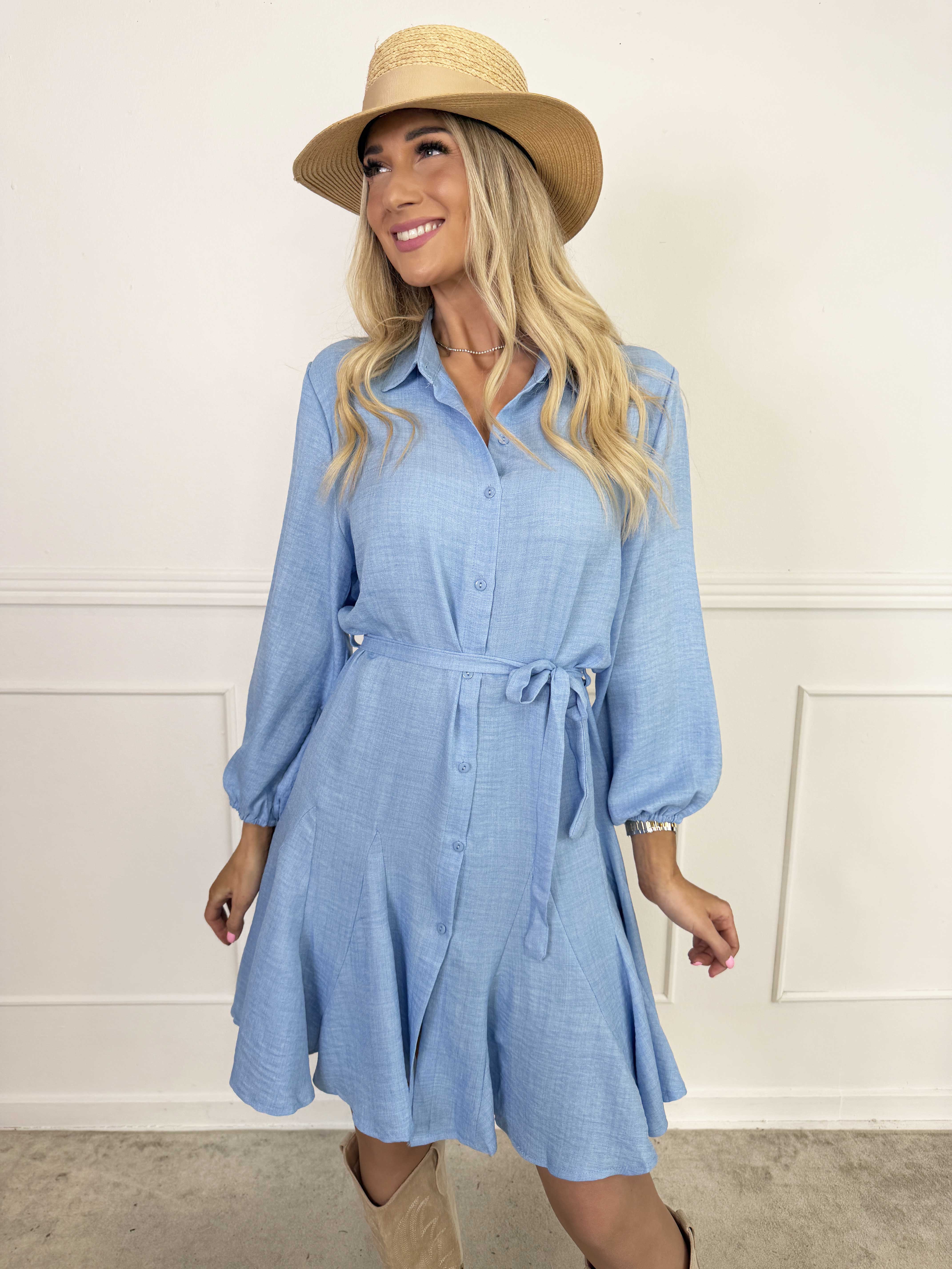 Pil - Söt skjortklänning med volangkant