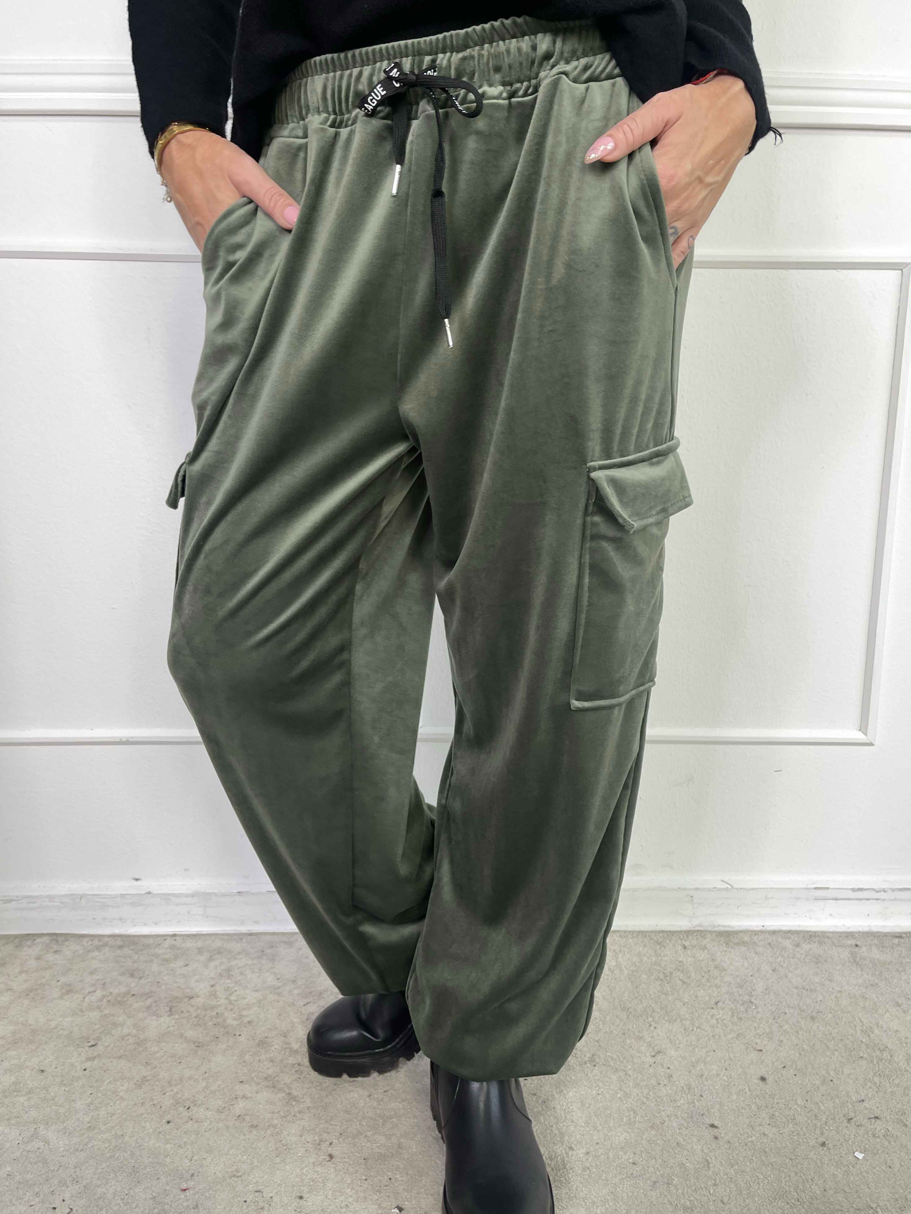 Pippa - Bløde cargobukser i velour